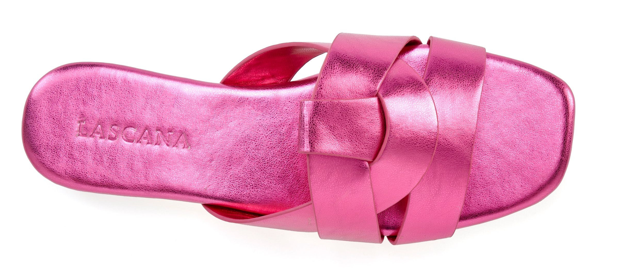 LASCANA Pantolette »Mule, Sommerschuh, offener Schuh, Sandale«, mit raffinierten Riemchen VEGAN