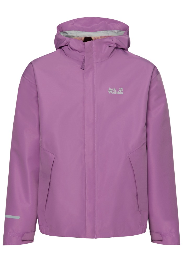 Jack Wolfskin 3-in-1-Funktionsjacke »ICELAND 3IN1 PRINT JKT K« mit Kapuze Alwetterjacke für Kinder, wasser- und winddicht, warm