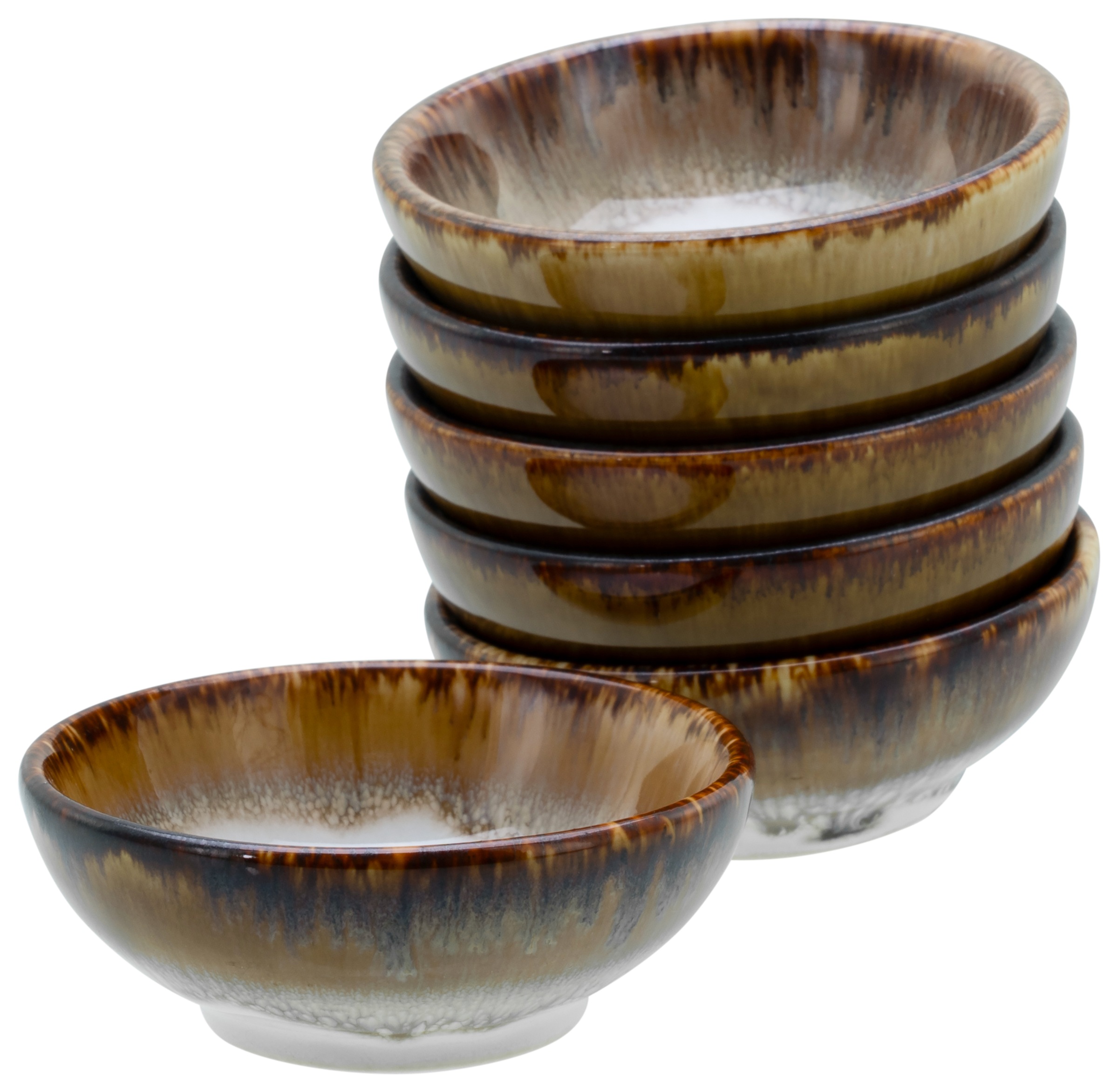 CREATABLE Schale "Cascade, Sojaschale, Ø 8 cm, 6-tlg", Ø 8cm, braun, Schüsseln, Rekativglasur, Healthy Food