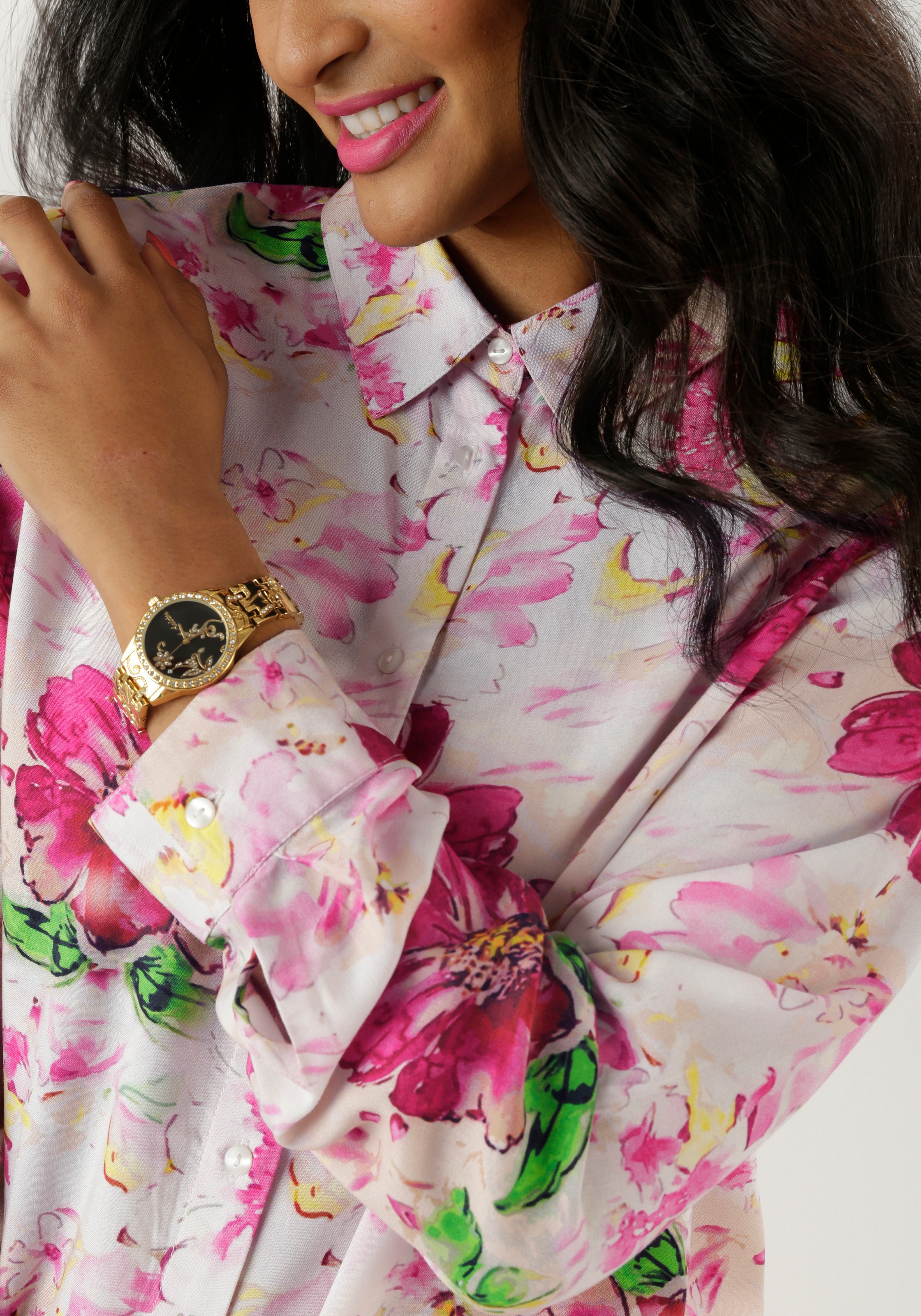 Thumbnail - Aniston SELECTED Hemdbluse mit farbenharmonischen Blütendruck