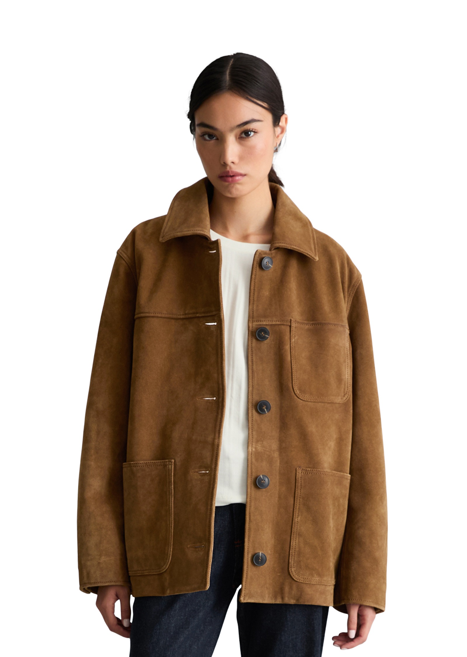 Marc O'Polo DENIM Lederjacke »aus hochwertigem Rinderspaltleder«