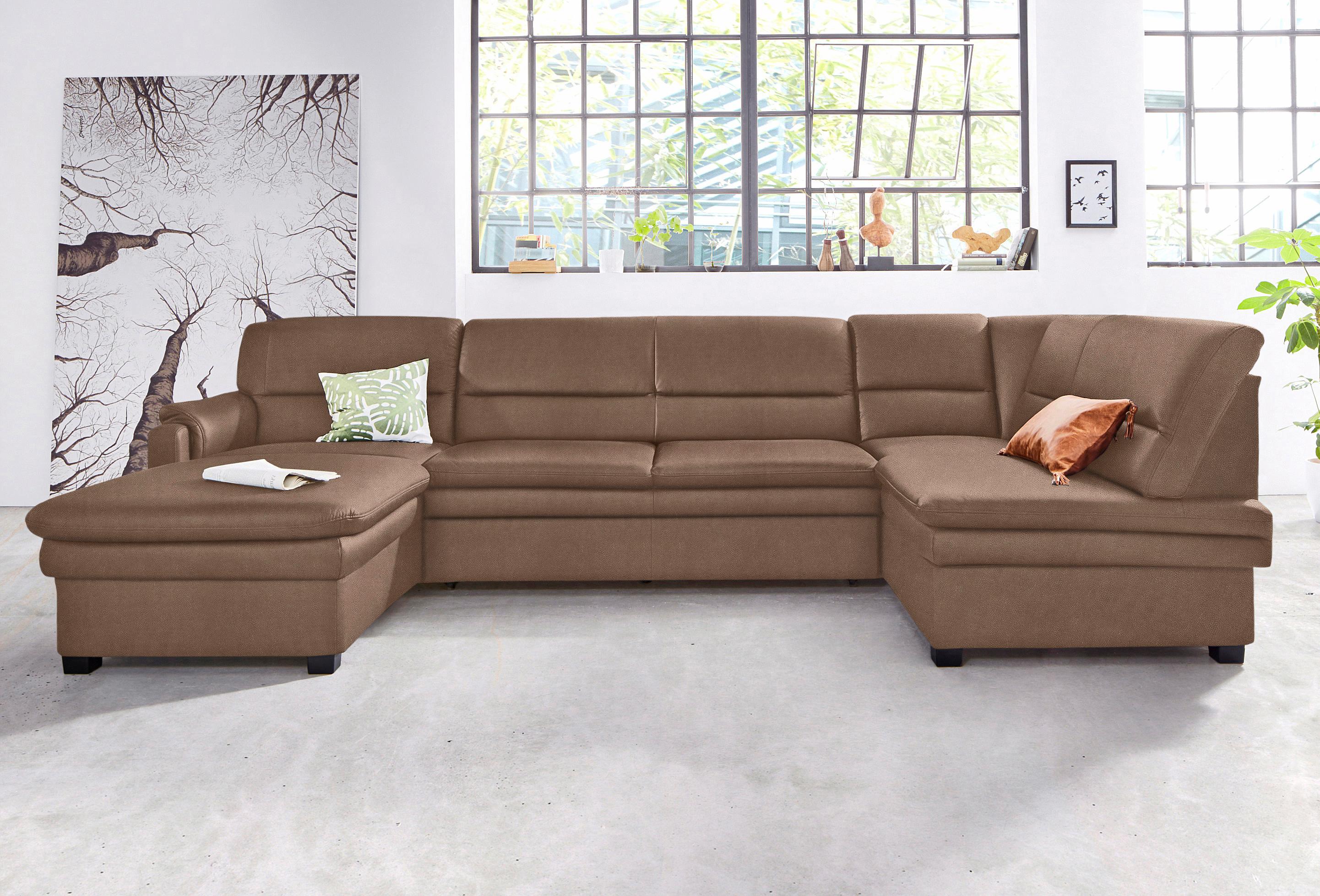sit&more Wohnlandschaft "Pisa U-Form" mit Federkern, wahlweise mit Schlaffunktion