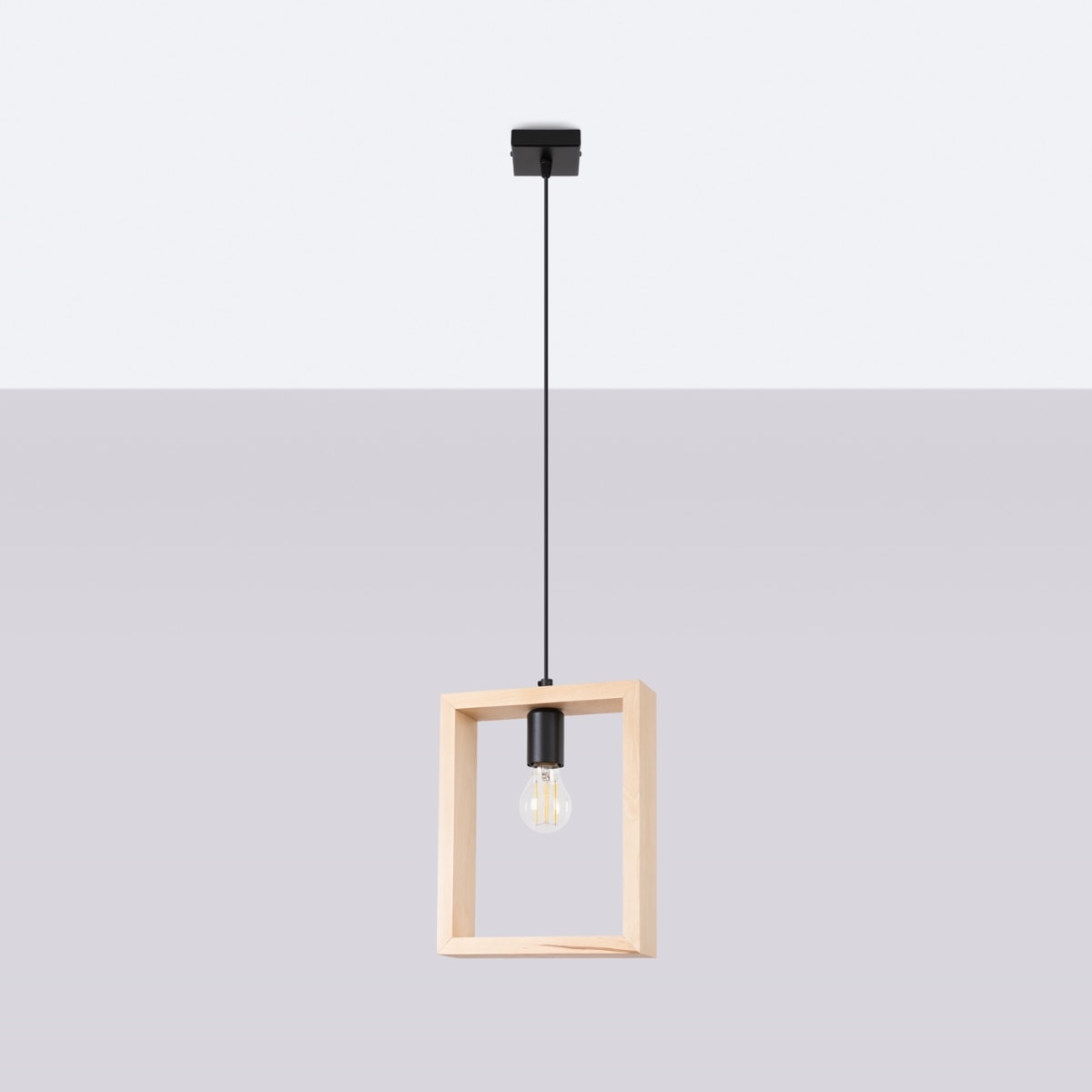 SOLLUX lighting Pendelleuchte »Pendelleuchte ARIES Naturholz«, 1 flammig, Leuchtmittel E27 | ohne Leuchtmittel, diffuses Licht, Riemenverstellung
