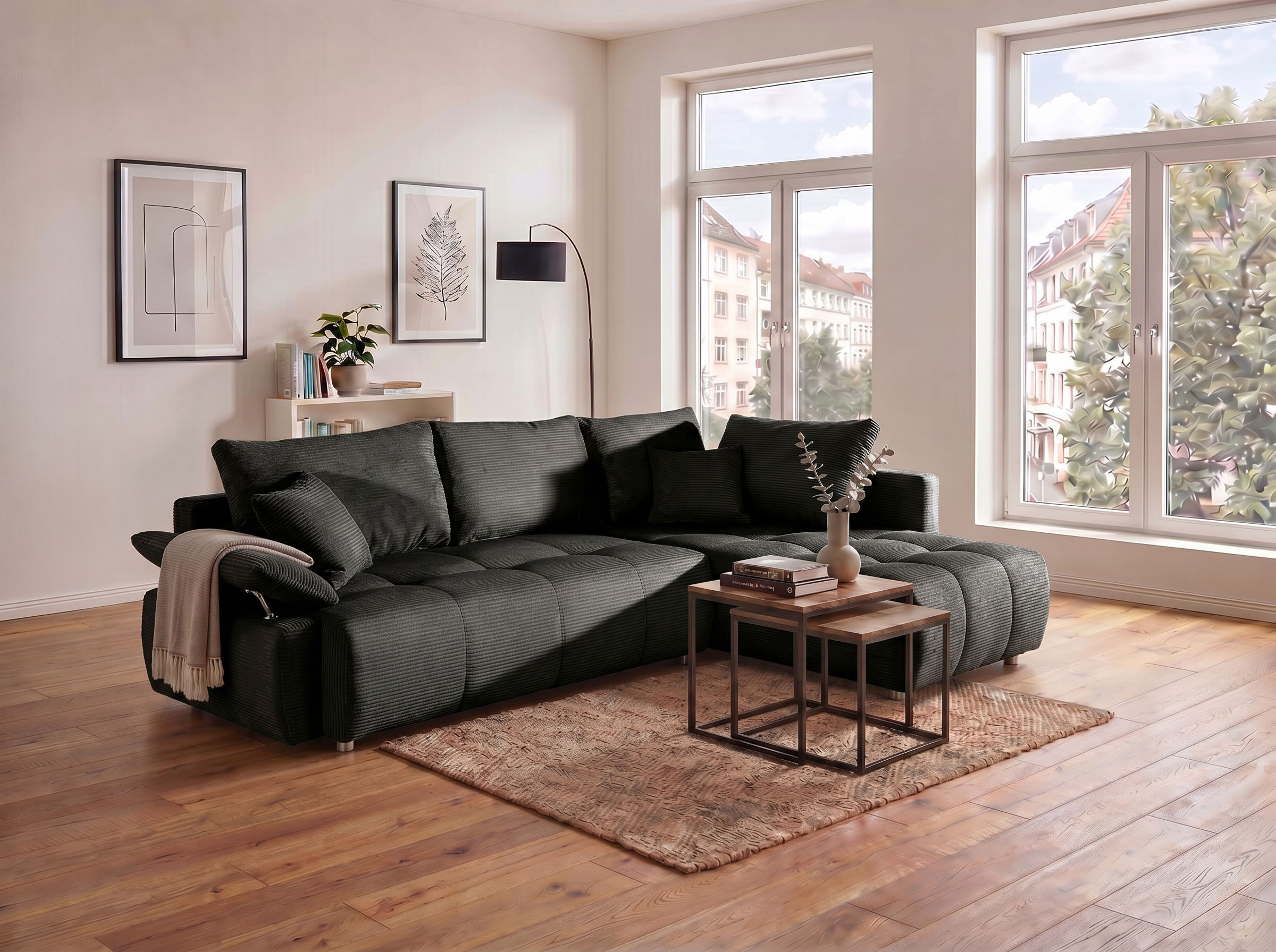 COLLECTION AB "Funtastic L-Form, B: 213 cm, Schlaffunktion, Bettkasten, auch in Cord" Armteilverstellung, Bonnellfederkern, frei stellbar