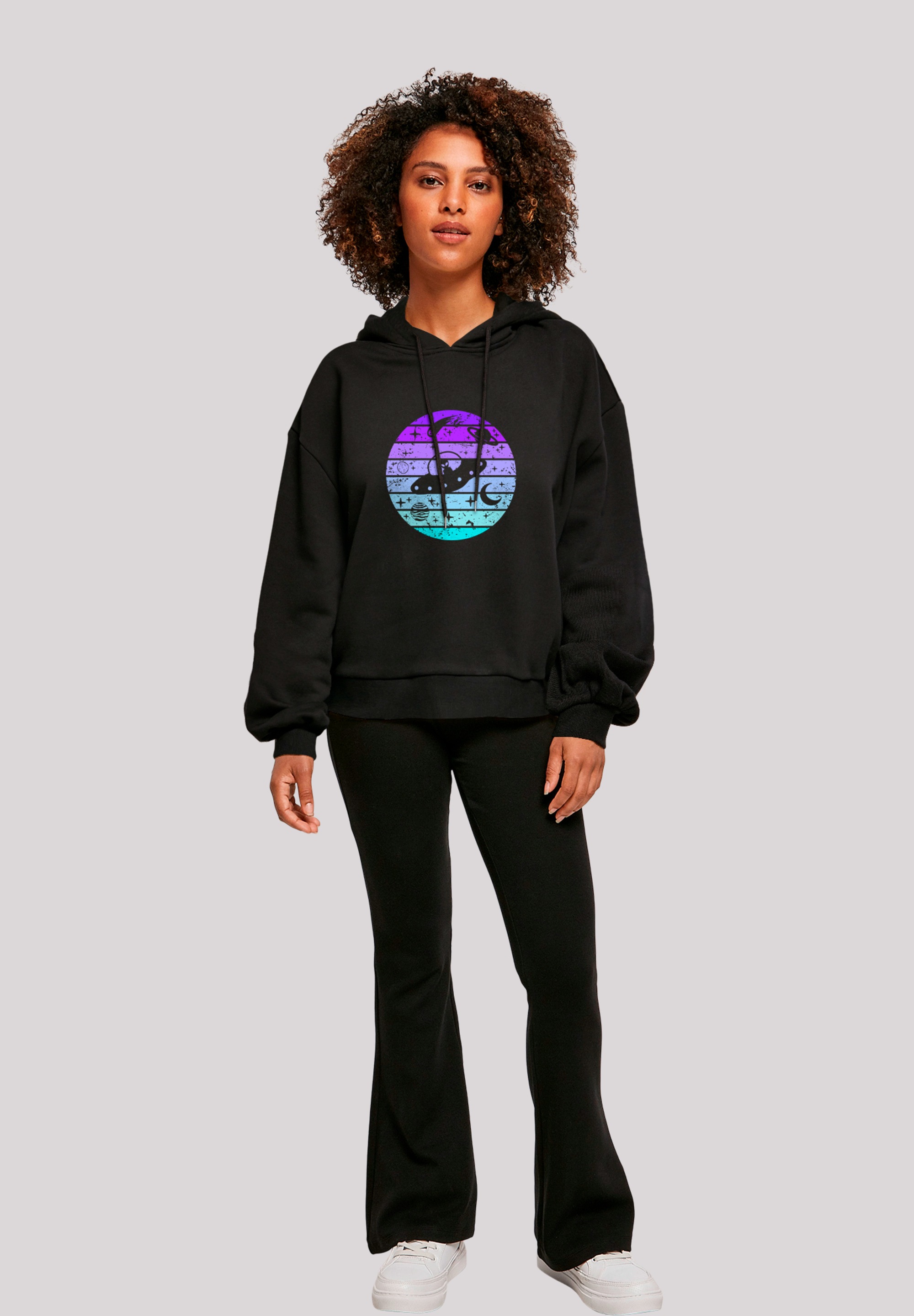 F4NT4STIC Sweatshirt »Retro Alien Weltraum Sonnenuntergang«, Premium Qualität