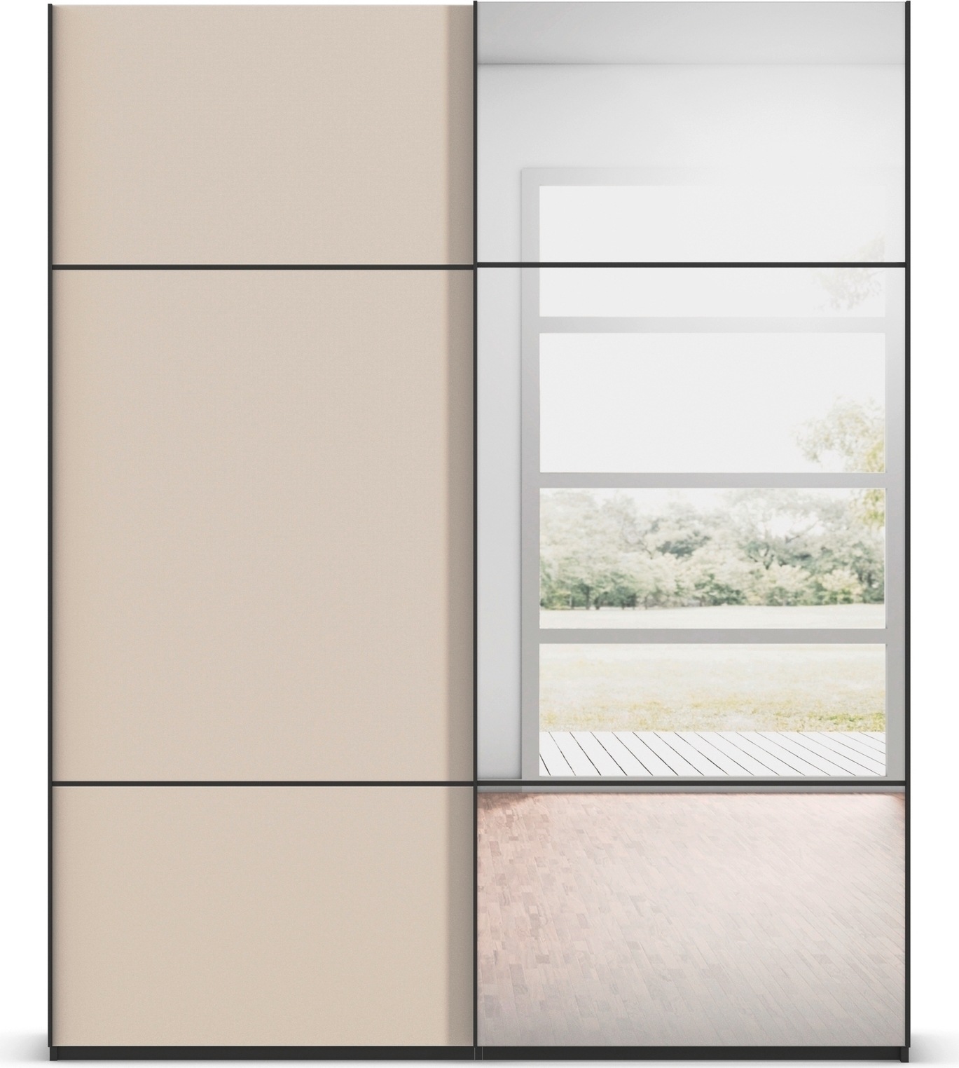 Thumbnail - rauch Schwebetürenschrank "Kleiderschrank Schrank Garderobe Schlafzimmerschrank SCALE-TRIO", edle dreigeteilte Front mit...