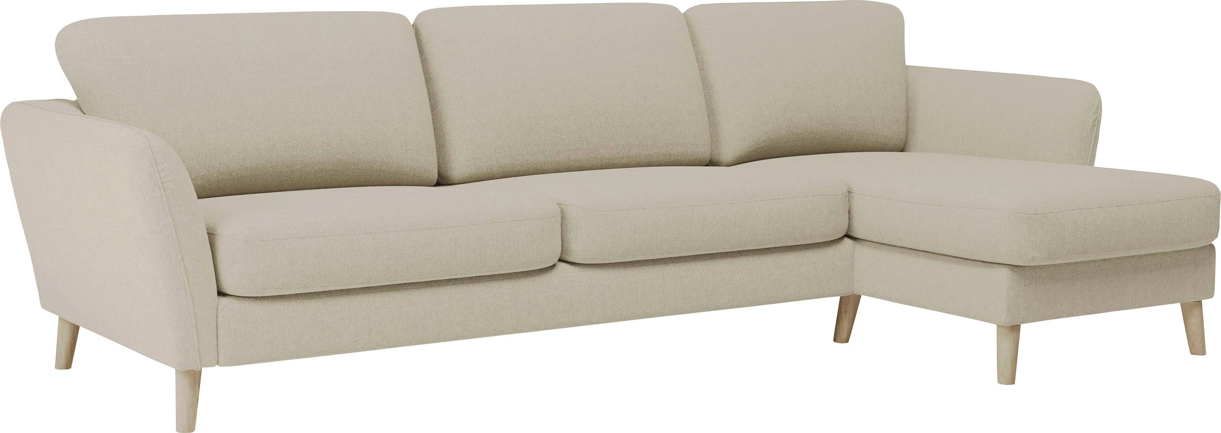 Home affaire Ecksofa »MARSEILLE (279/152cm),L-Form, Rec. rechts/links«, Massivholzbeine aus Eiche, in verschieden Bezügen und Farbvarianten