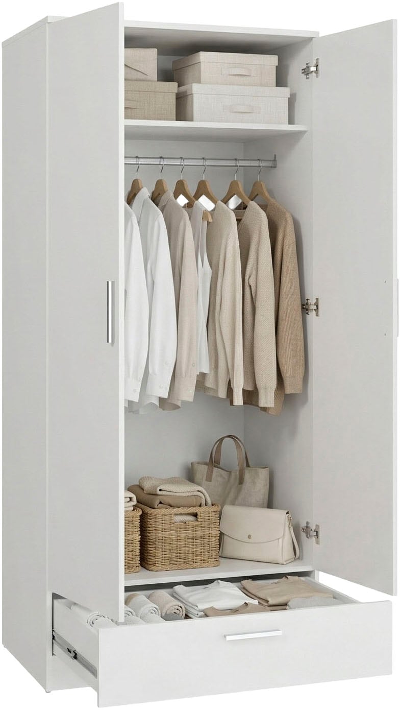 FORTE Kleiderschrank »Drehtürenschrank, Schublade, viel Stauraum« B/H/T 79,9/181/52,7, Schublade, Stauraum, FSC