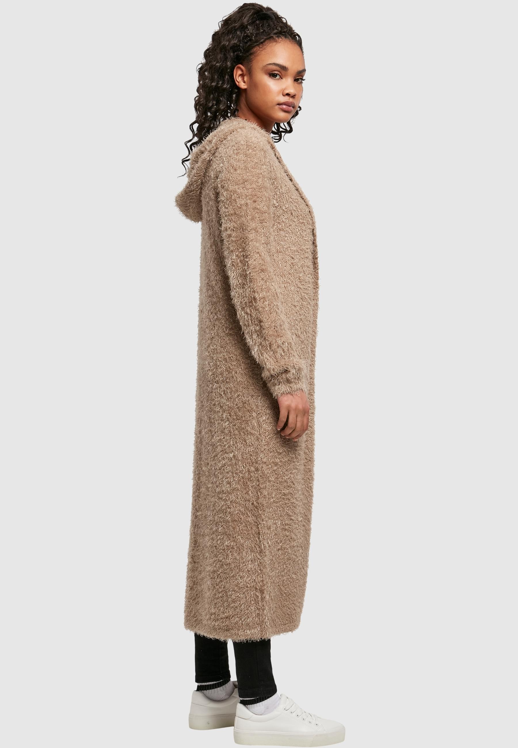 URBAN CLASSICS Strickjacke »Urban Classics Damen Ladies Hooded Feather Cardigan«
