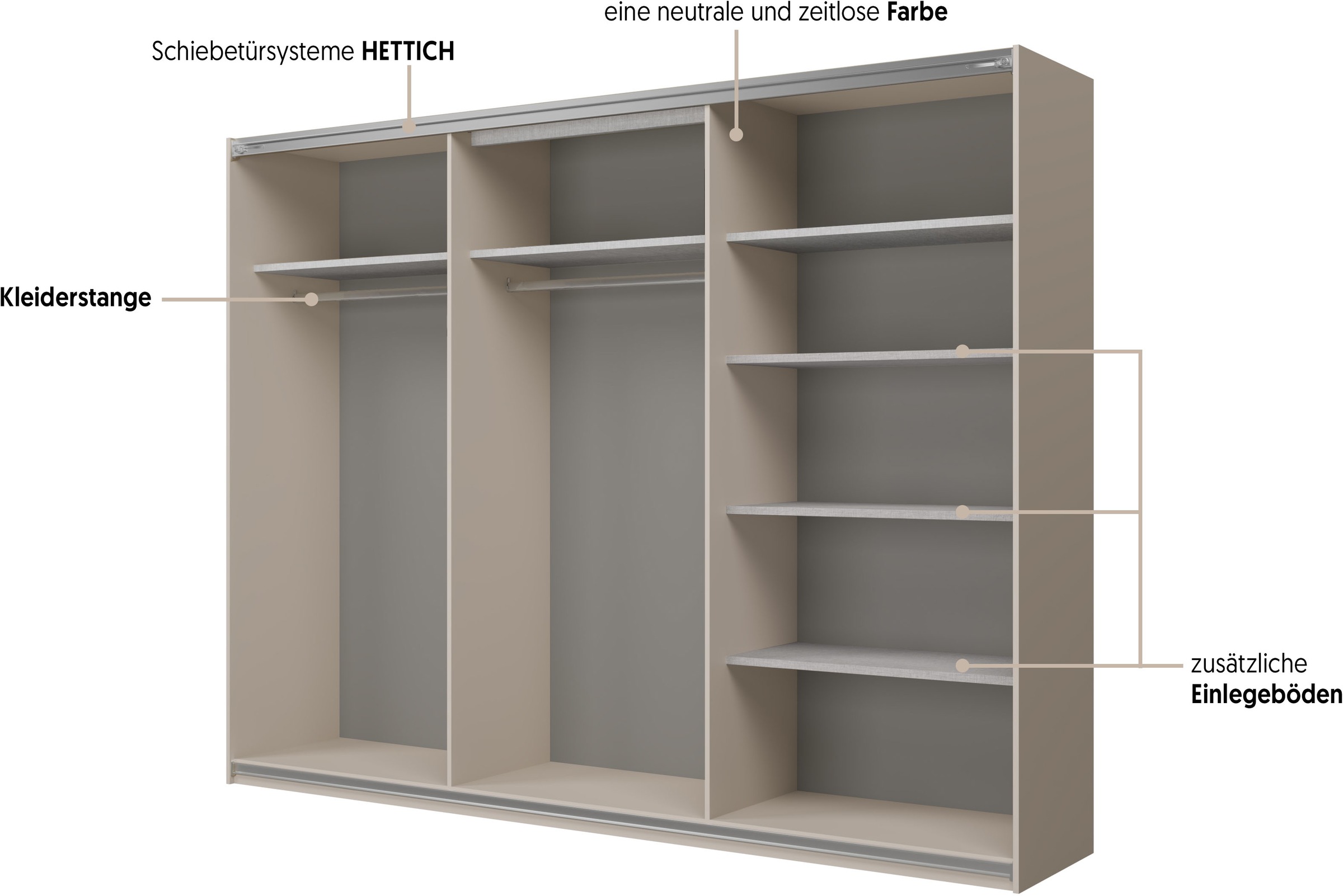Thumbnail - Home affaire Schiebetürenschrank "Cube Garderobenschrank incl.kompletter Innenausstattung" Moderner Kleiderschrank, Schi...