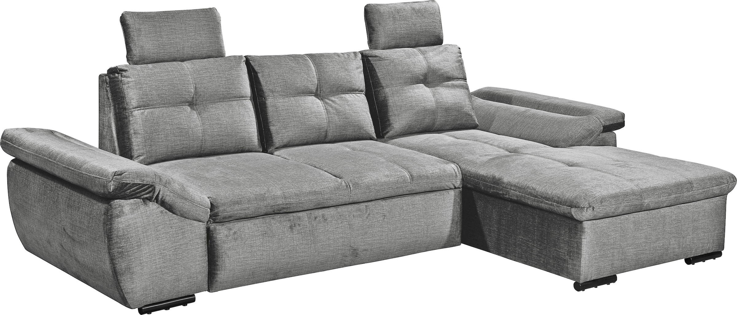 ED EXCITING DESIGN Ecksofa »Alija L-Form«, mit Bettfunktion, Armteilverstellung & Kopfstützen