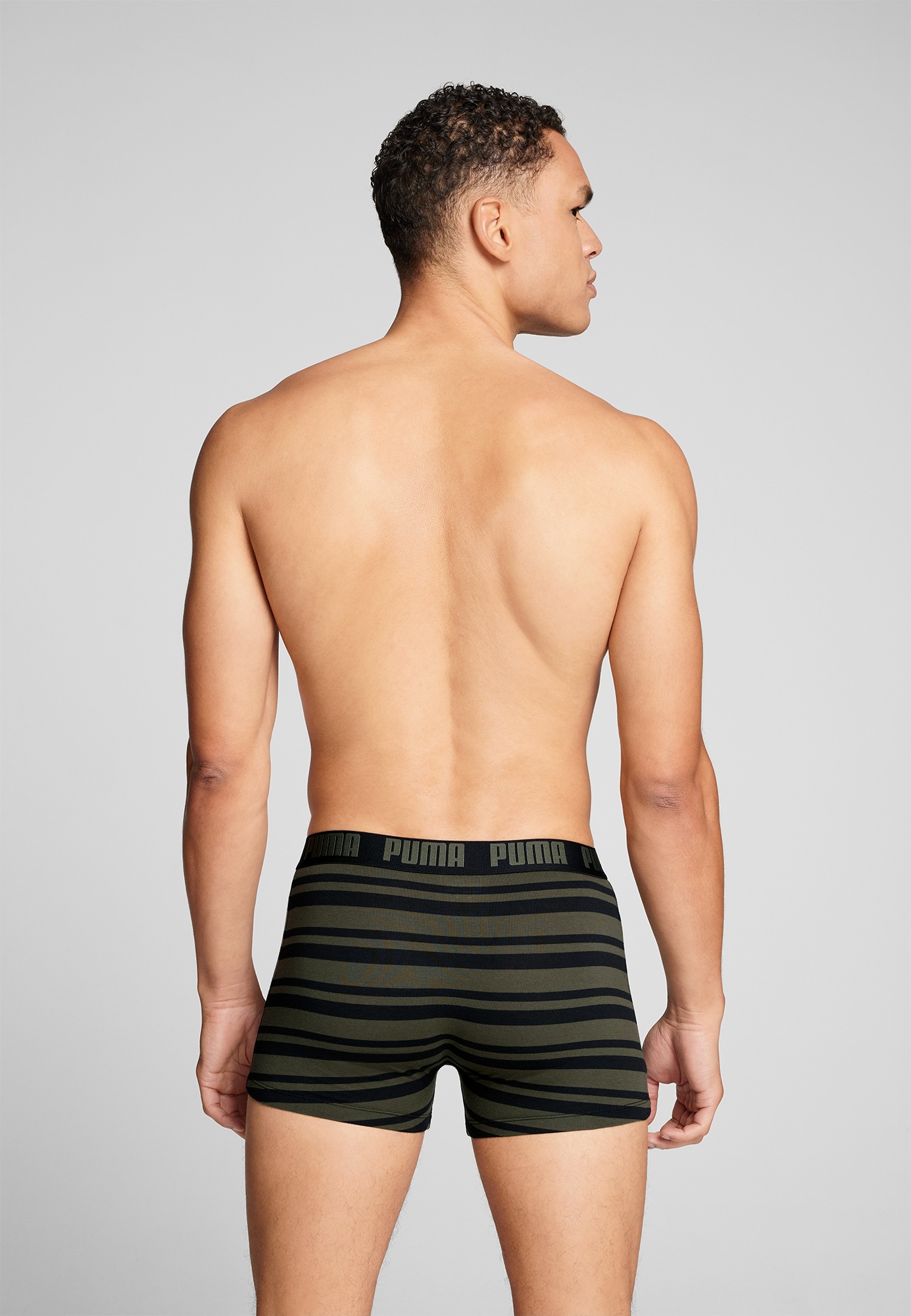 PUMA Boxershorts »PUMA MEN EVERYDAY STRIPED BOXERS 2P«, (Packung, 2er Pack), mit kontrastfarbigem Schriftzug