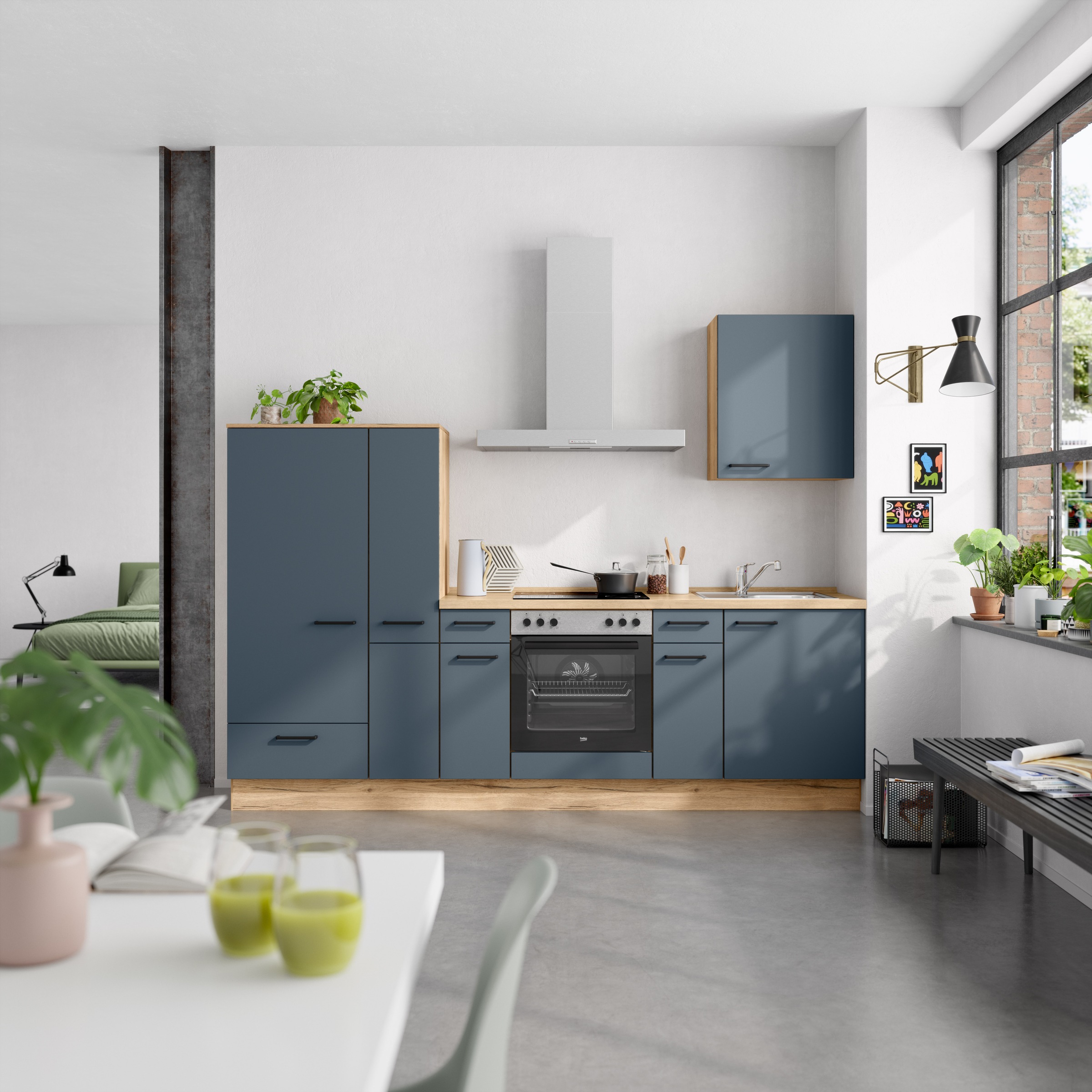 nobilia® Küchenzeile »"Easytouch I"«, vormontiert, Ausrichtung wählbar, Breite 270 cm, wahlw. mit E-Geräten