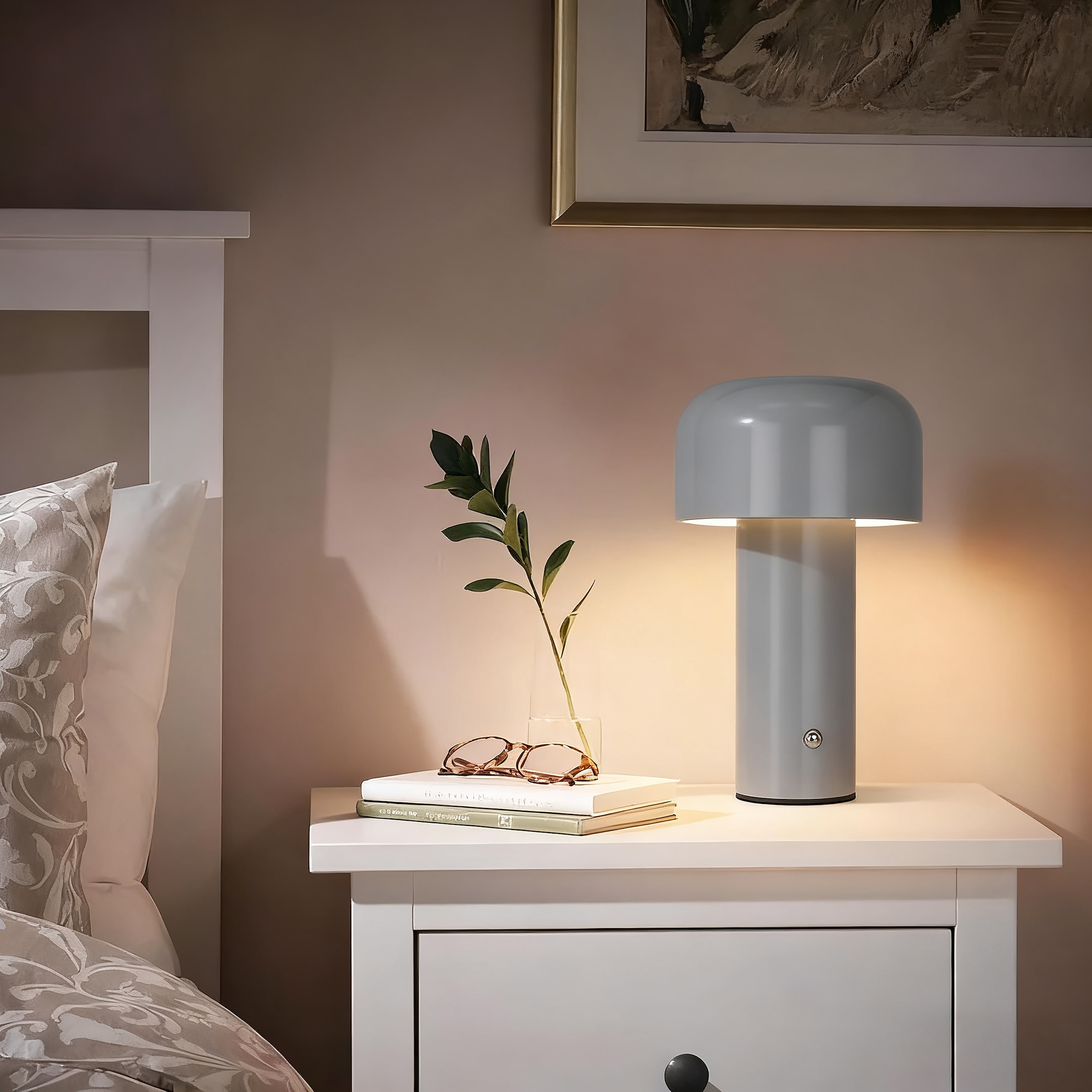 OTTO home LED Tischleuchte »Ronno« LED-Modul 1 Stk. warmweiß - kaltweiß USB-C, Akku, Typ-C-Ladekabel, CCT, Tischlampe kabellos, Akkulampe