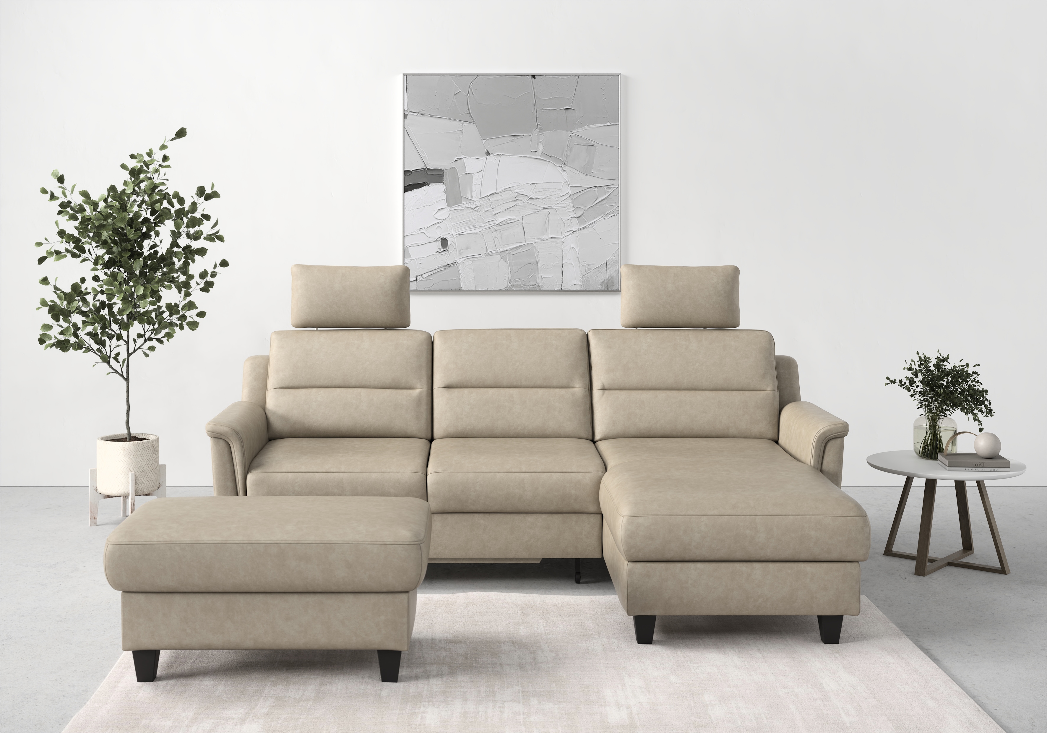 sit&more Ecksofa "Farö L-Form" inklusive Federkern, wahlweise mit Schlaffunktion und Bettkasten