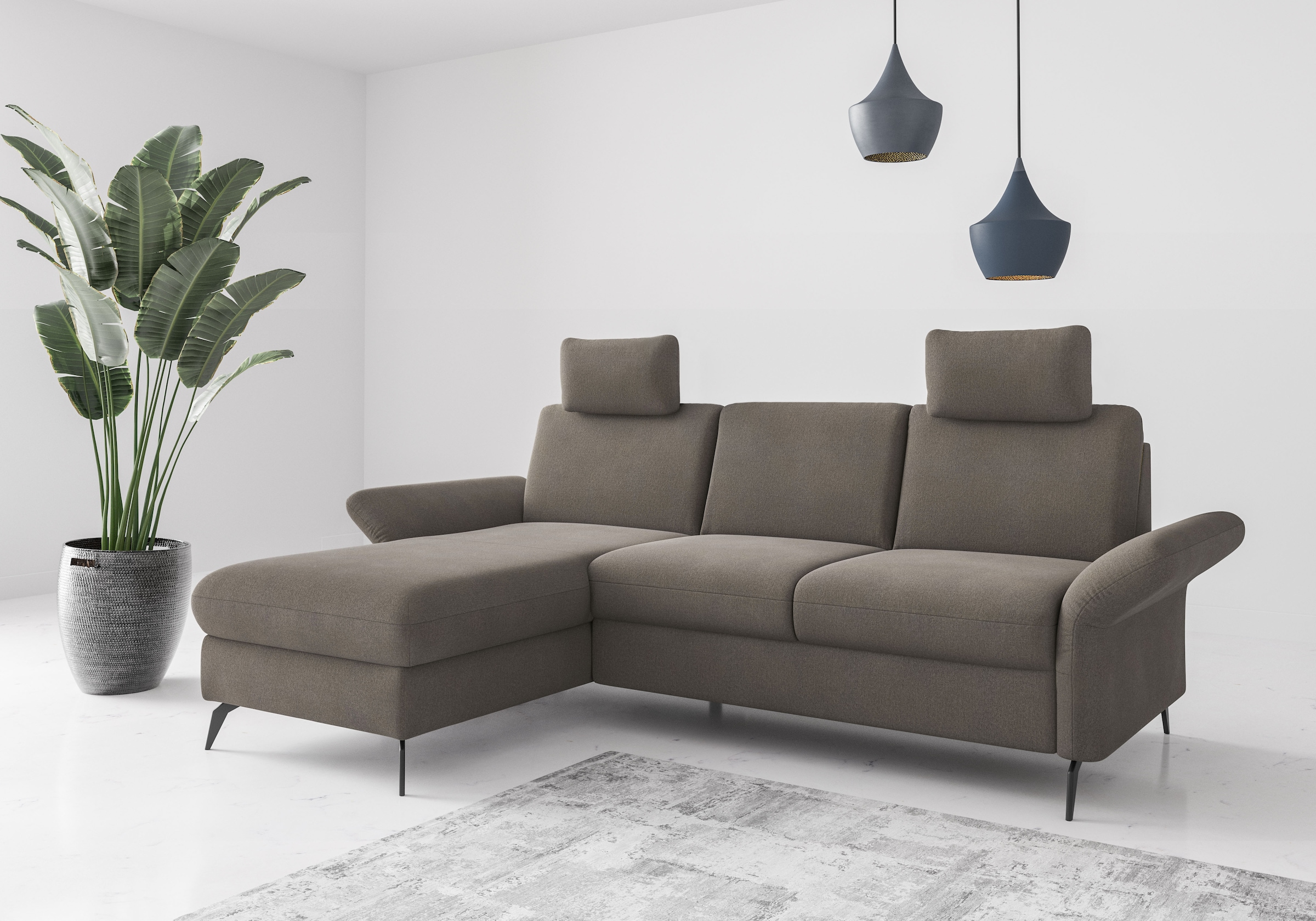 OTTO home Ecksofa "Rochelle" wahlweise mit Schlaffunktion, Bettkasten und Armteilverstellung