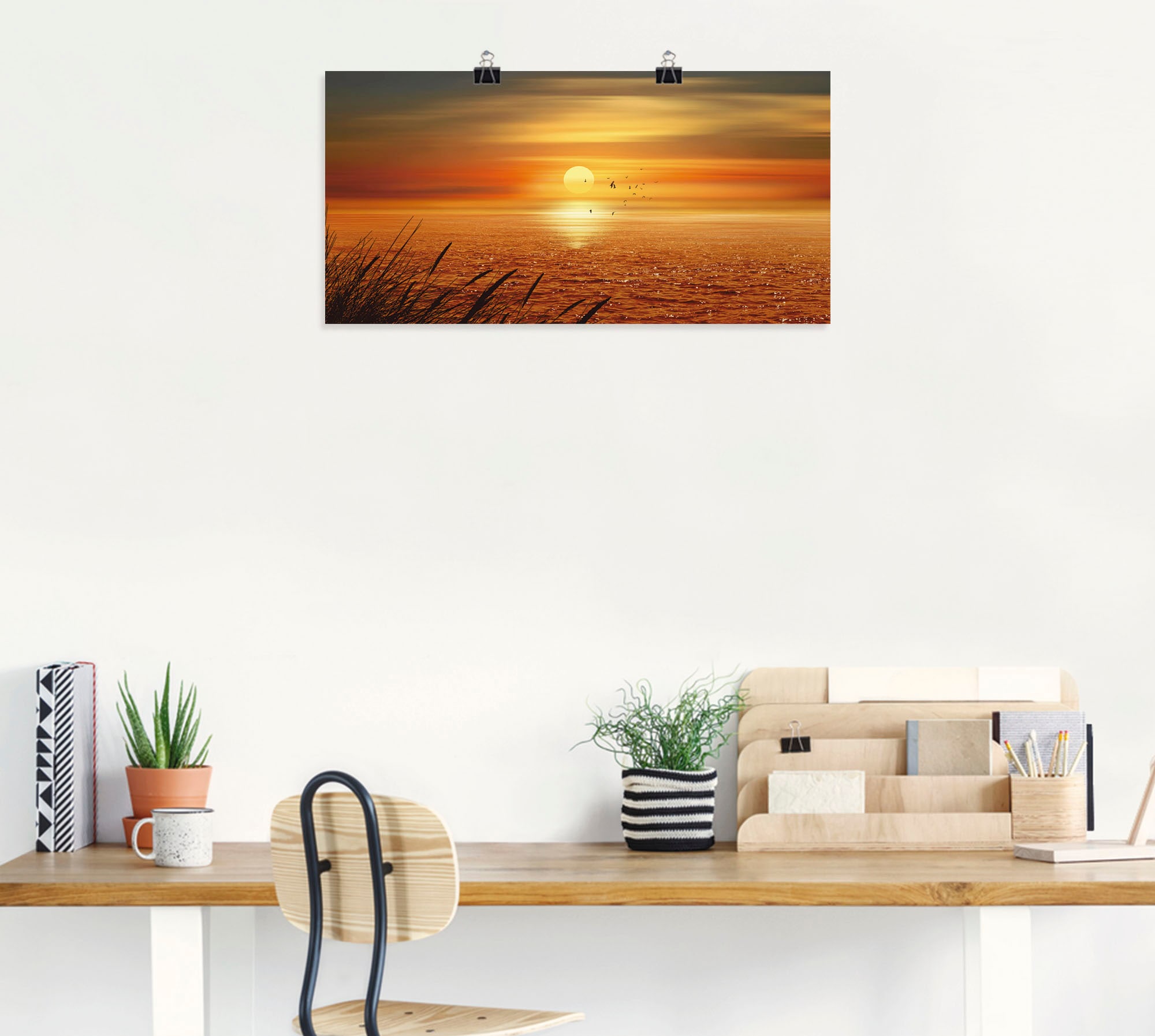 Artland Wandbild »Sonnenuntergang über dem Meer«, Sonnenaufgang & -untergang, (1 St.), als Leinwandbild, Poster, Wandaufkleber in verschied. Größen