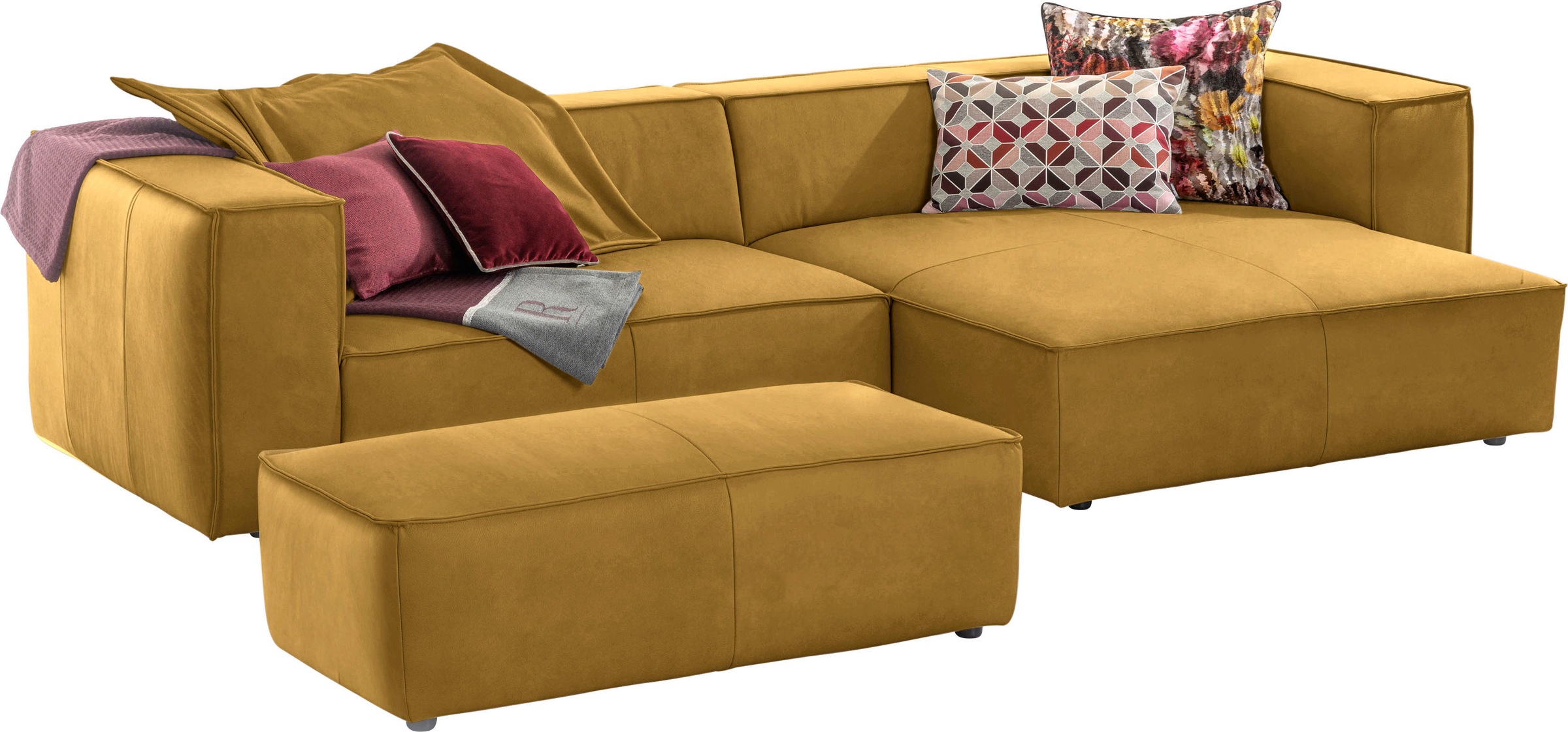 W.SCHILLIG Ecksofa "around-the-block" inklusive Hocker, mit eleganter Biese günstig online kaufen