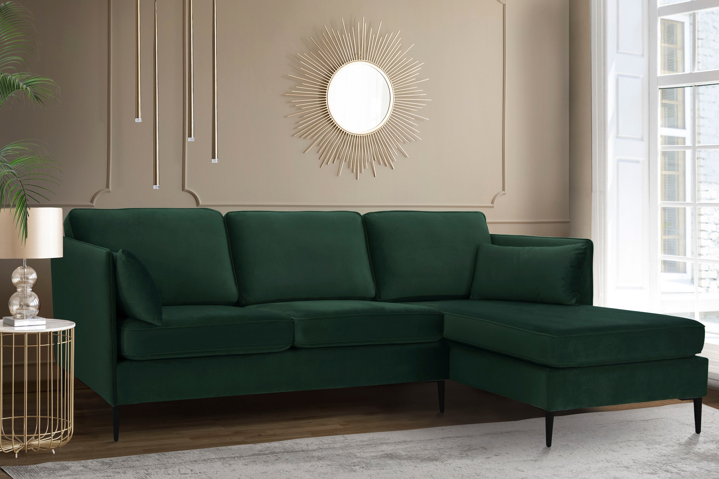 Home affaire Ecksofa "Light L-Form" inklusive loser Zierkissen, mit schmale günstig online kaufen