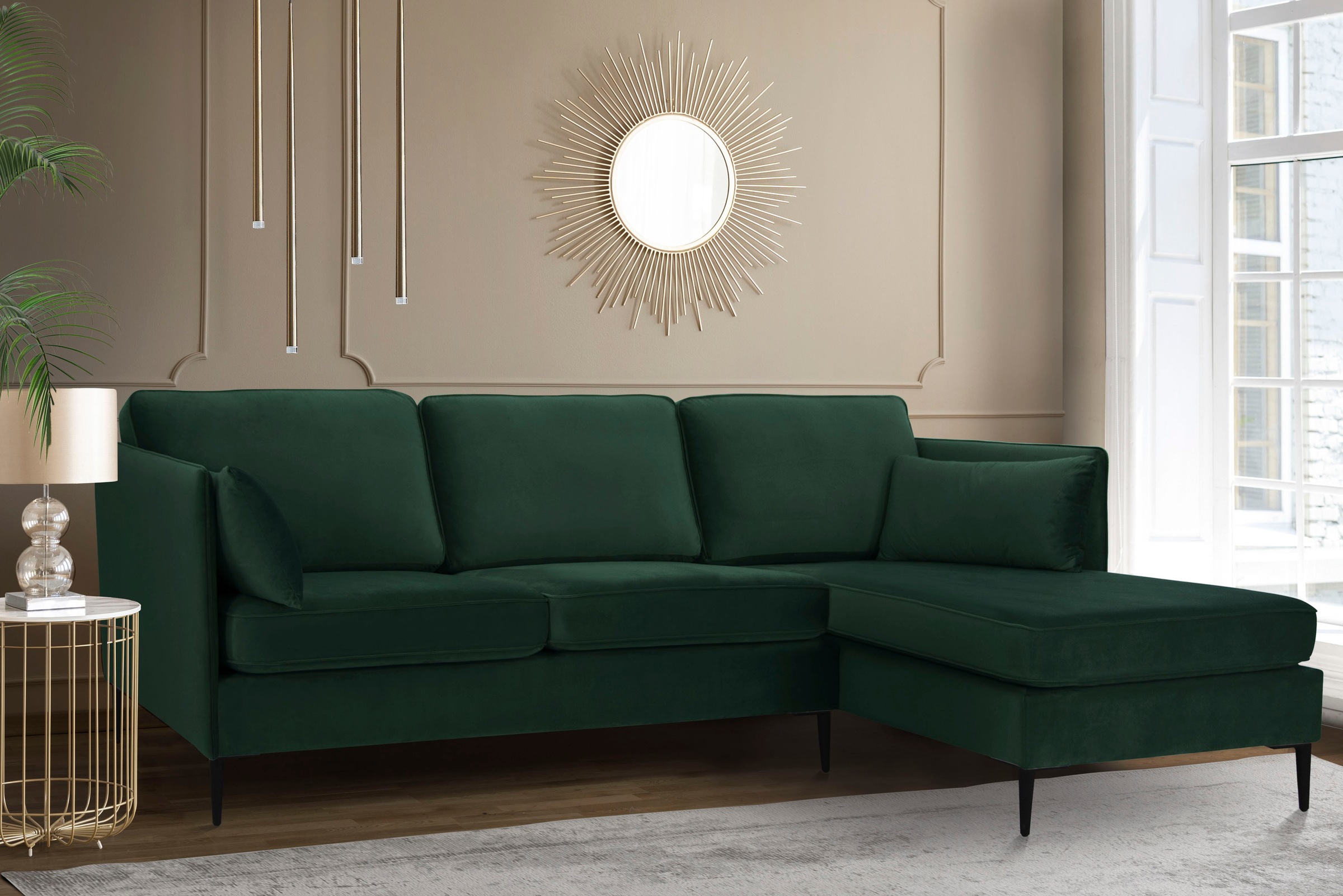 Home affaire "Light L-Form" inklusive loser Zierkissen, mit schmalen Armleh günstig online kaufen