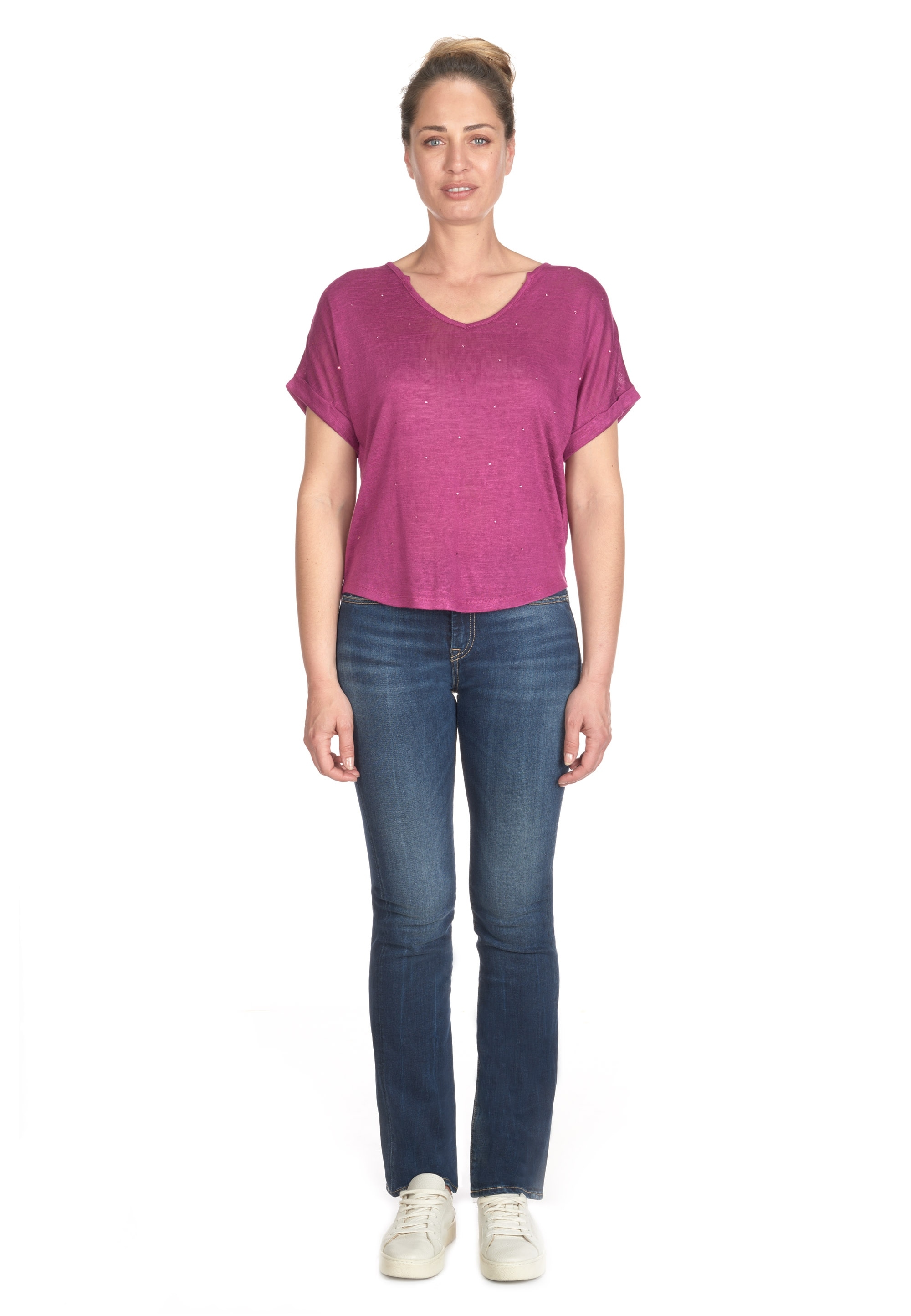 Le Temps Des Cerises T-Shirt »BIBOU«, mit V-Ausschnitt