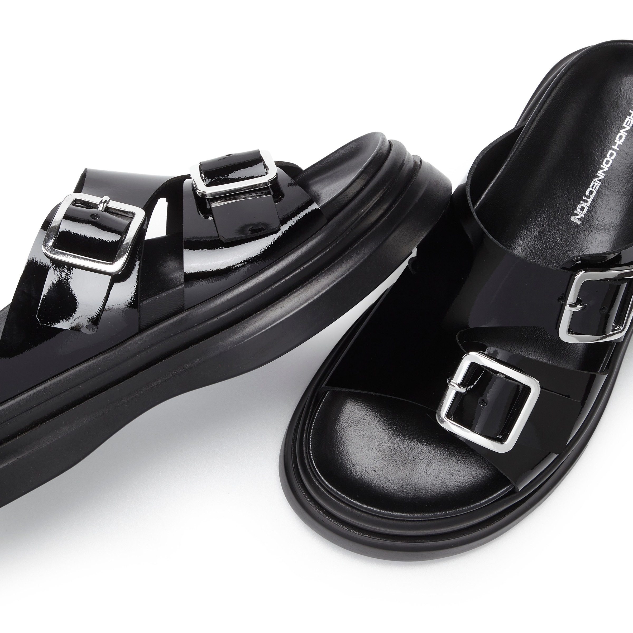 French Connection Pantolette, Mule, Sandale, offener Schuh aus Leder