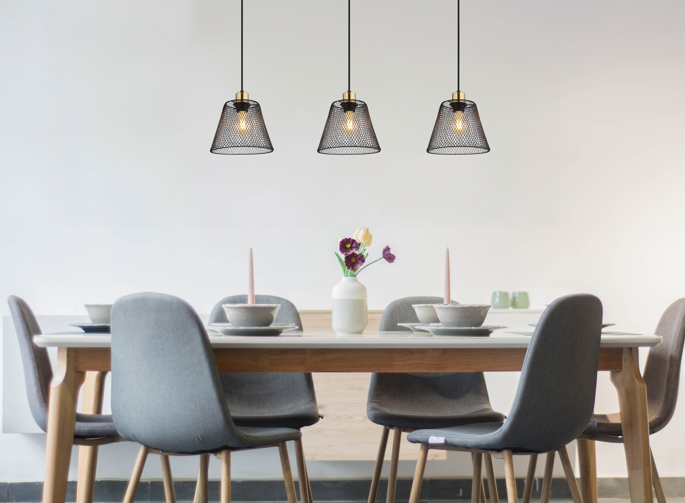GLOBO LIGHTING Hängeleuchte »BAKU«, Leuchtmittel E27 | ohne Leuchtmittel, Hängelampe/Pendelleuchte/Esszimmer/Wohnzimmer/Esstisch