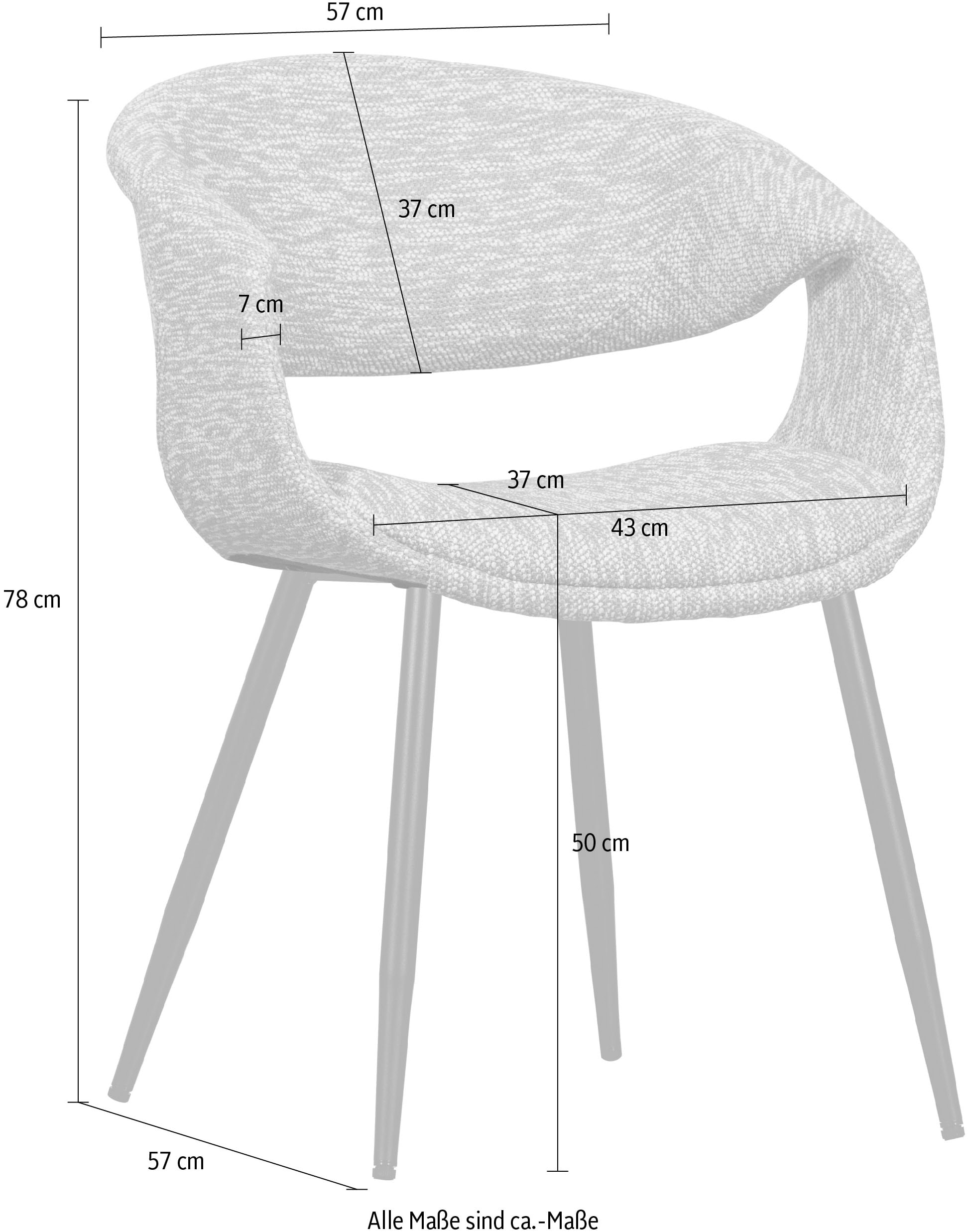 WOOOD Esszimmerstuhl »Yossi mit Gewebtem Bezug und Armlehnen B 57 x T 57 x H 78 cm (2er-Set)« (Set) 2 Stk.Maximale Verschleißfestigkeit, Tragkraft 136 kg, Pfleiglicht