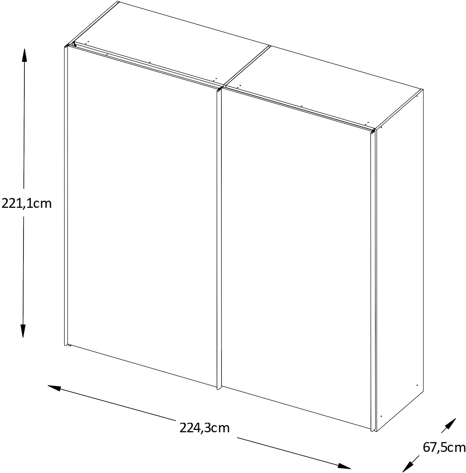 STAUD Schwebetürenschrank »Includo Glas, Made in Germany«