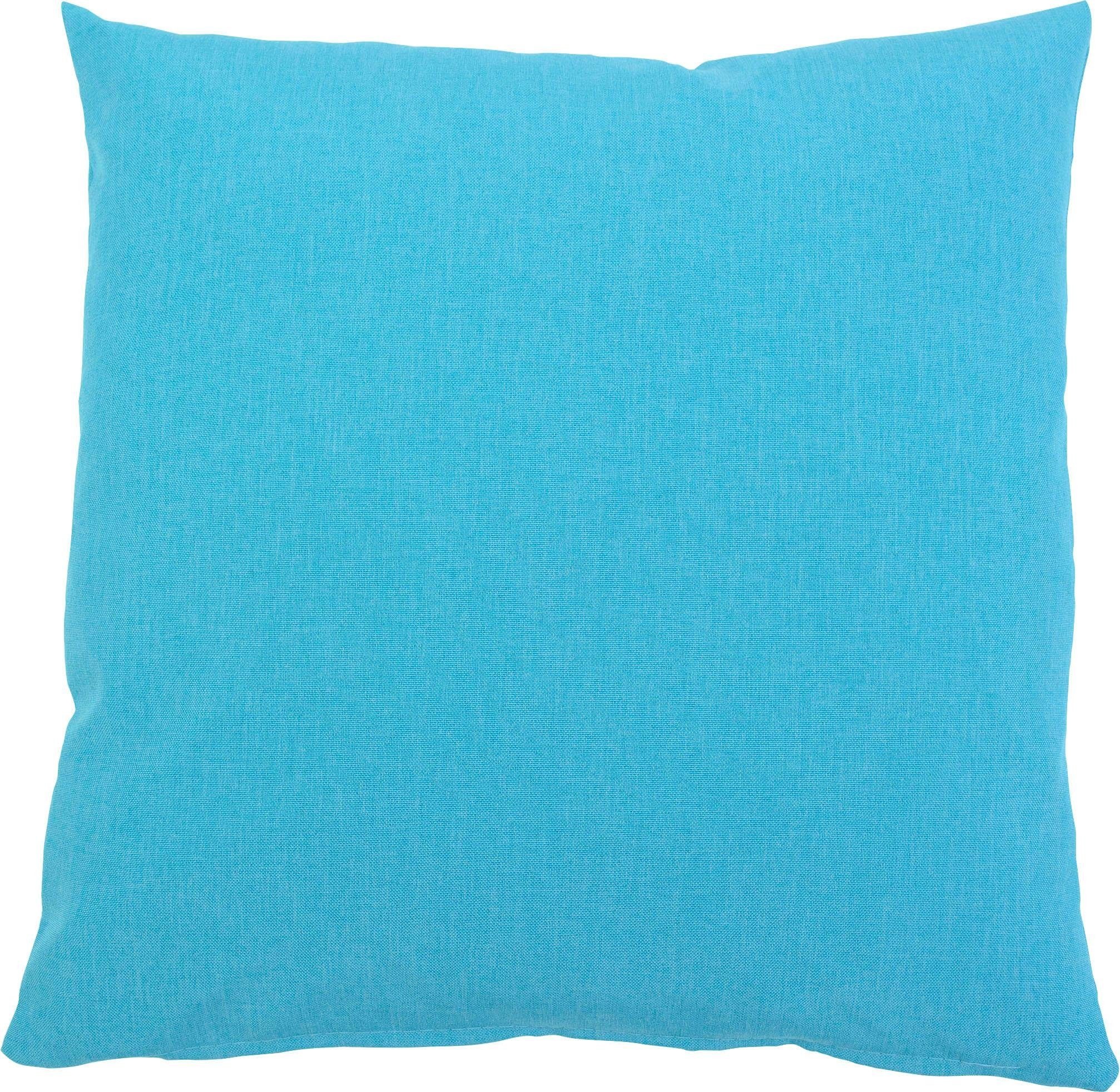 Dekokissen GÖZZE "Milano", blau (türkis, unifarben), B:40cm L:40cm, Polyester, Dekokissen_Sitzkissen_Kissenhüllen, mit Reißverschluss, Kissenhüle ohne Füllung, 2 Stück
