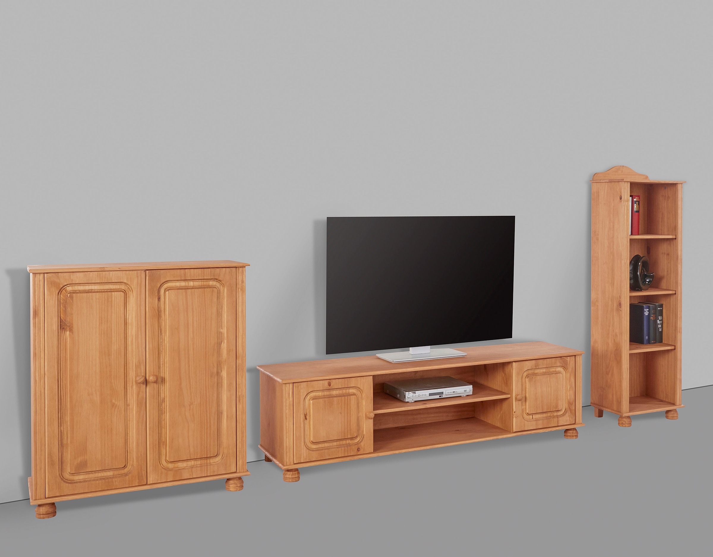 Home affaire Wohnwand "Mette" 3 Stk. tlg. 1 Midischrank, 1 Bücherregal und günstig online kaufen