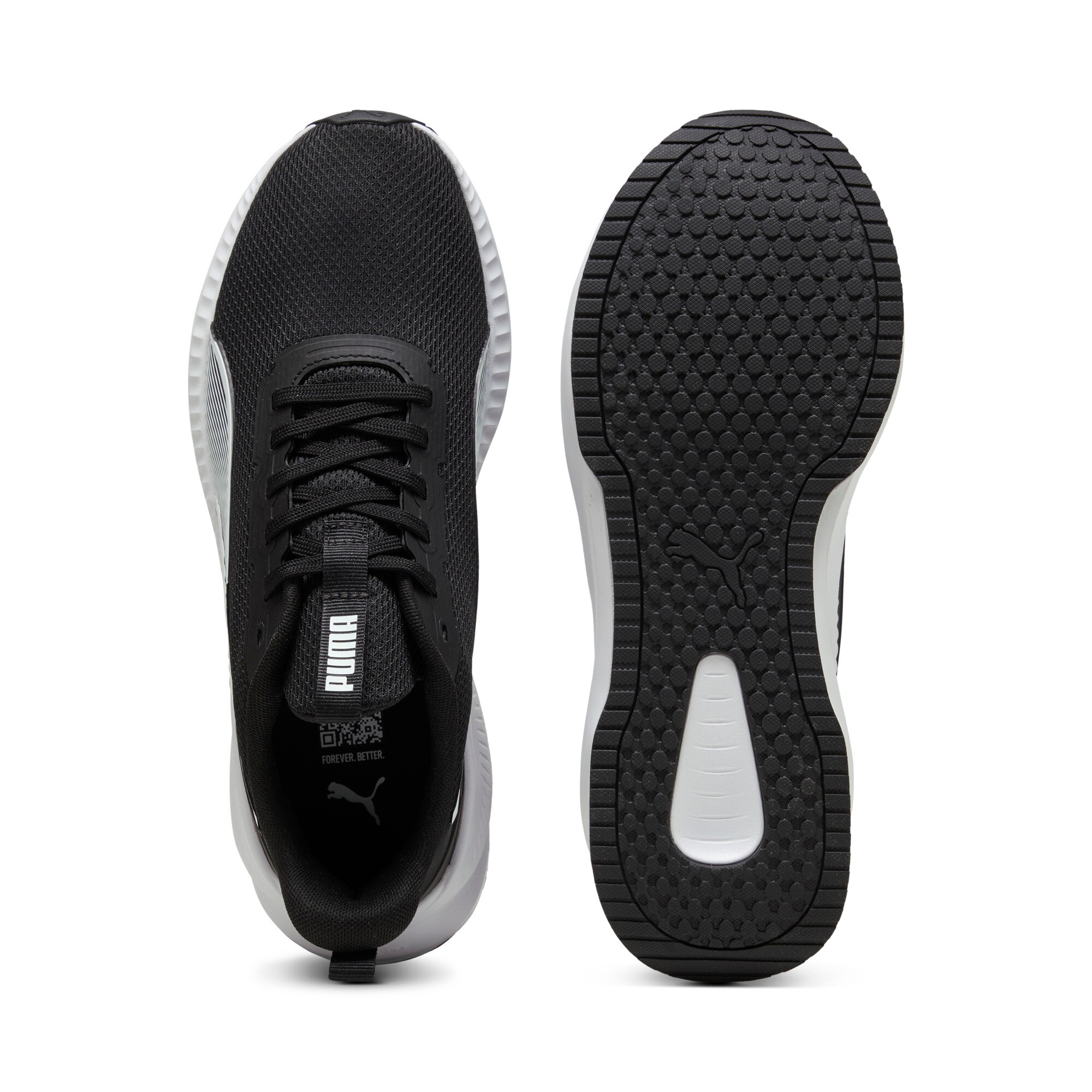 Laufschuh PUMA "FLYER LITE 3", Damen, Gr. 47, schwarz-weiß (puma schwarz, puma weiß), Textil, Schuhe Laufschuh, mit Schnürung, mit IMEVA-Dämpfungstechnologie, Textil-Obermaterial 6