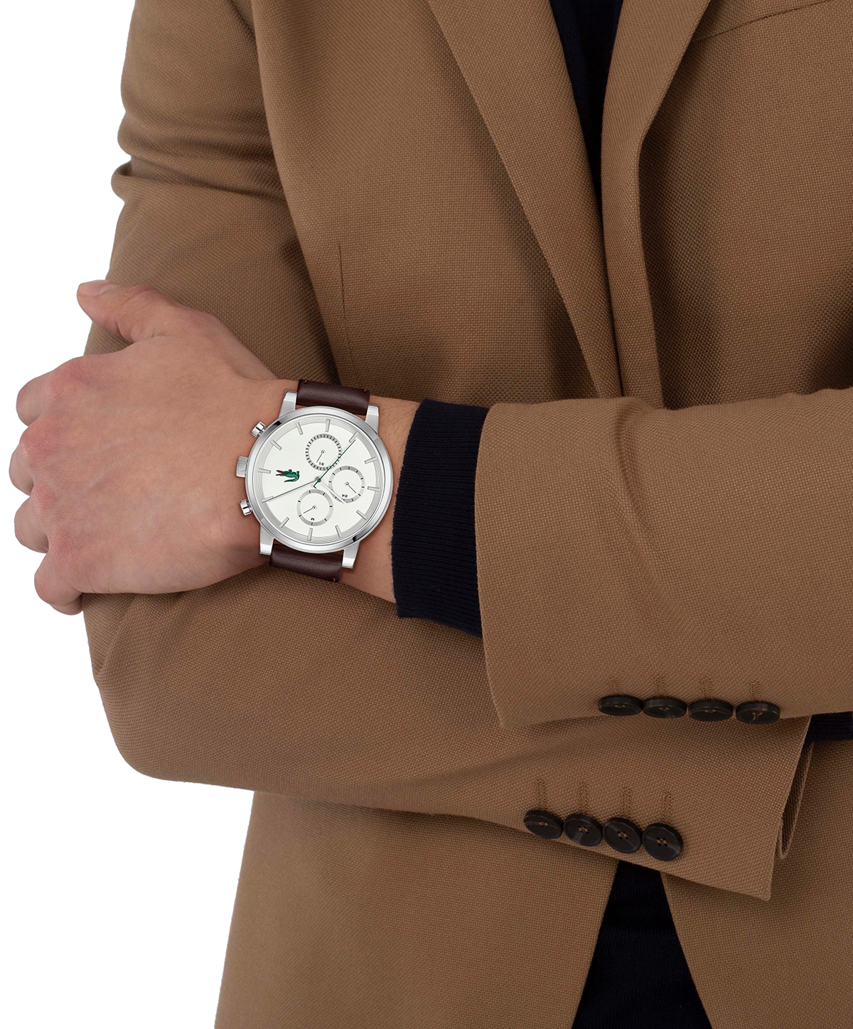 Lacoste Multifunktionsuhr »Replay« Quarzuhr, Armbanduhr, Herrenuhr, Lederarmband, analog