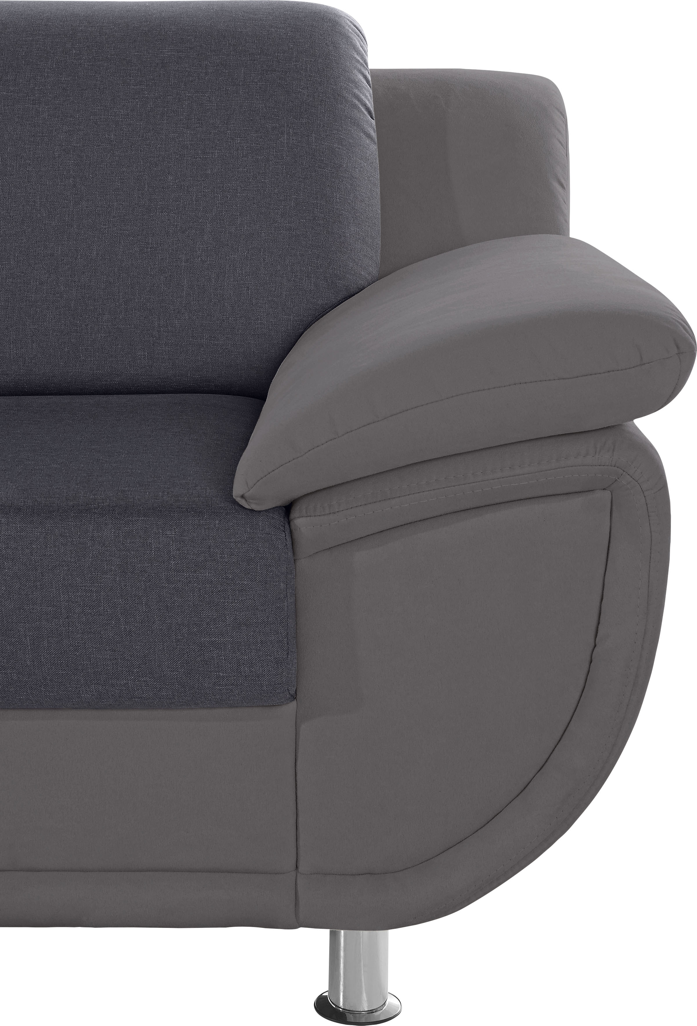 Thumbnail - TRENDMANUFAKTUR Ecksofa "Rondo 3, zeitlos und bequem, Materialmix, breite Armlehnen, L-Form", wahlweise mit Federkern fü...