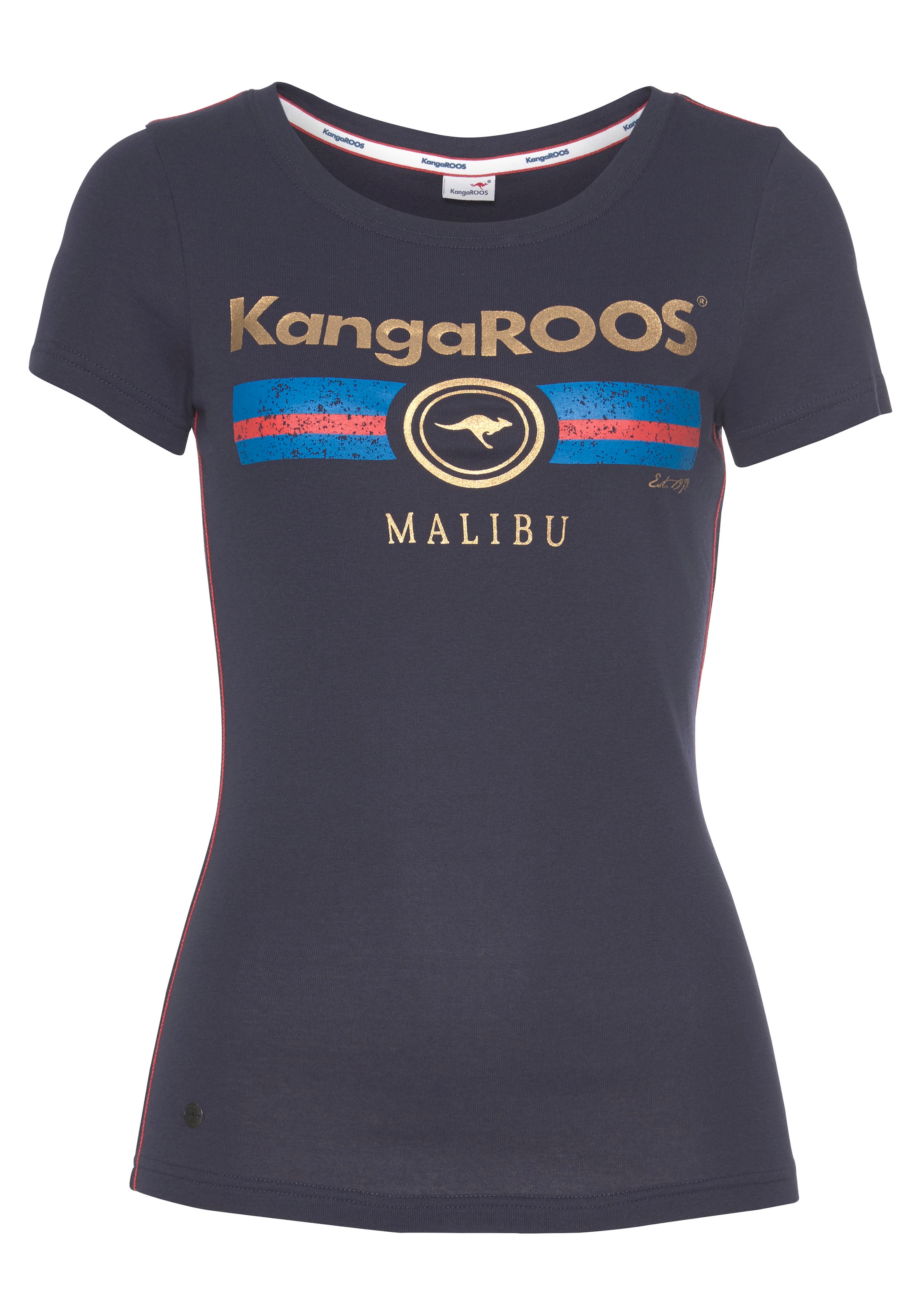 KangaROOS T-Shirt, mit Label Metallic Print