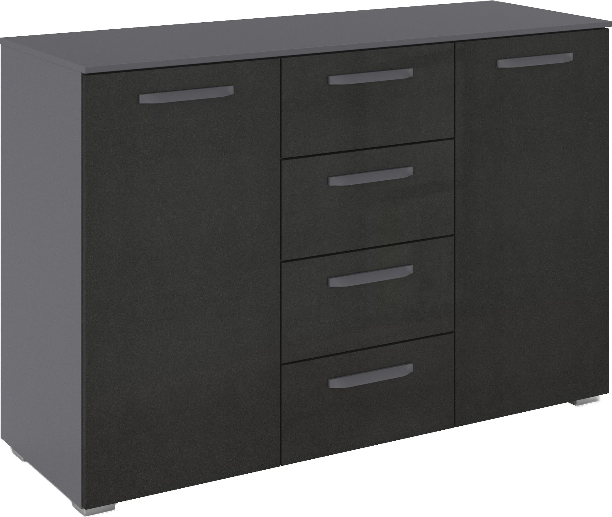 OTTO home "Kommode Sideboard Schubladenkommode Schlafzimmerkommode OTELI" Breite 120 cm inkl. SOFT-CLOSE-FUNKTION, mit moderner Dekor-Front, vier große Schubladen und 2 Türen, mit 4 Einlegeböden MADE IN GERMANY