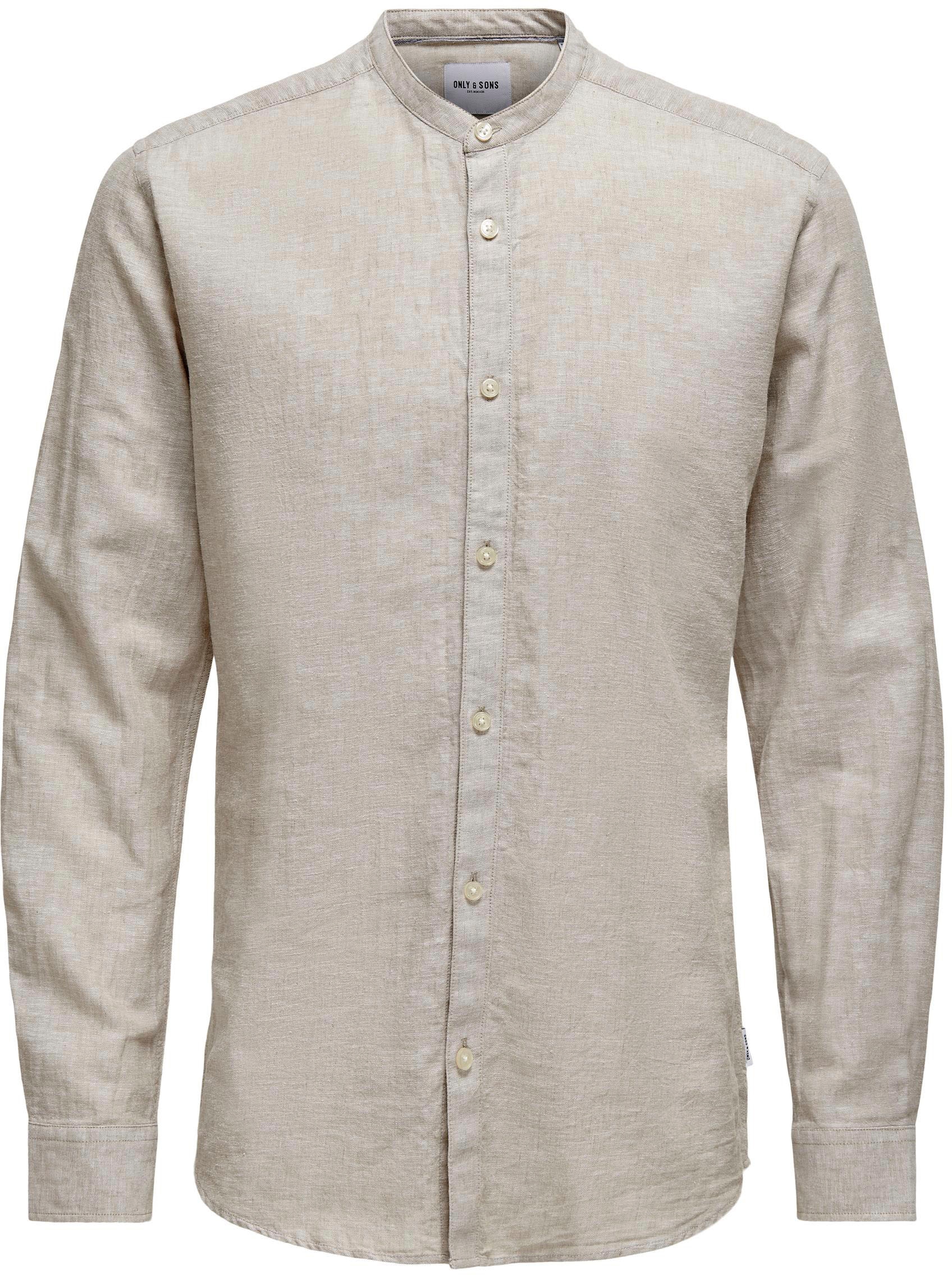 ONLY & SONS Langarmhemd »ONSCAIDEN LS SOLID LINEN MAO SHIRT NOOS«