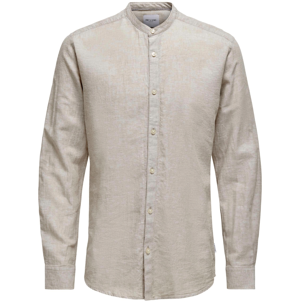 ONLY & SONS Langarmhemd »ONSCAIDEN LS SOLID LINEN MAO SHIRT NOOS«