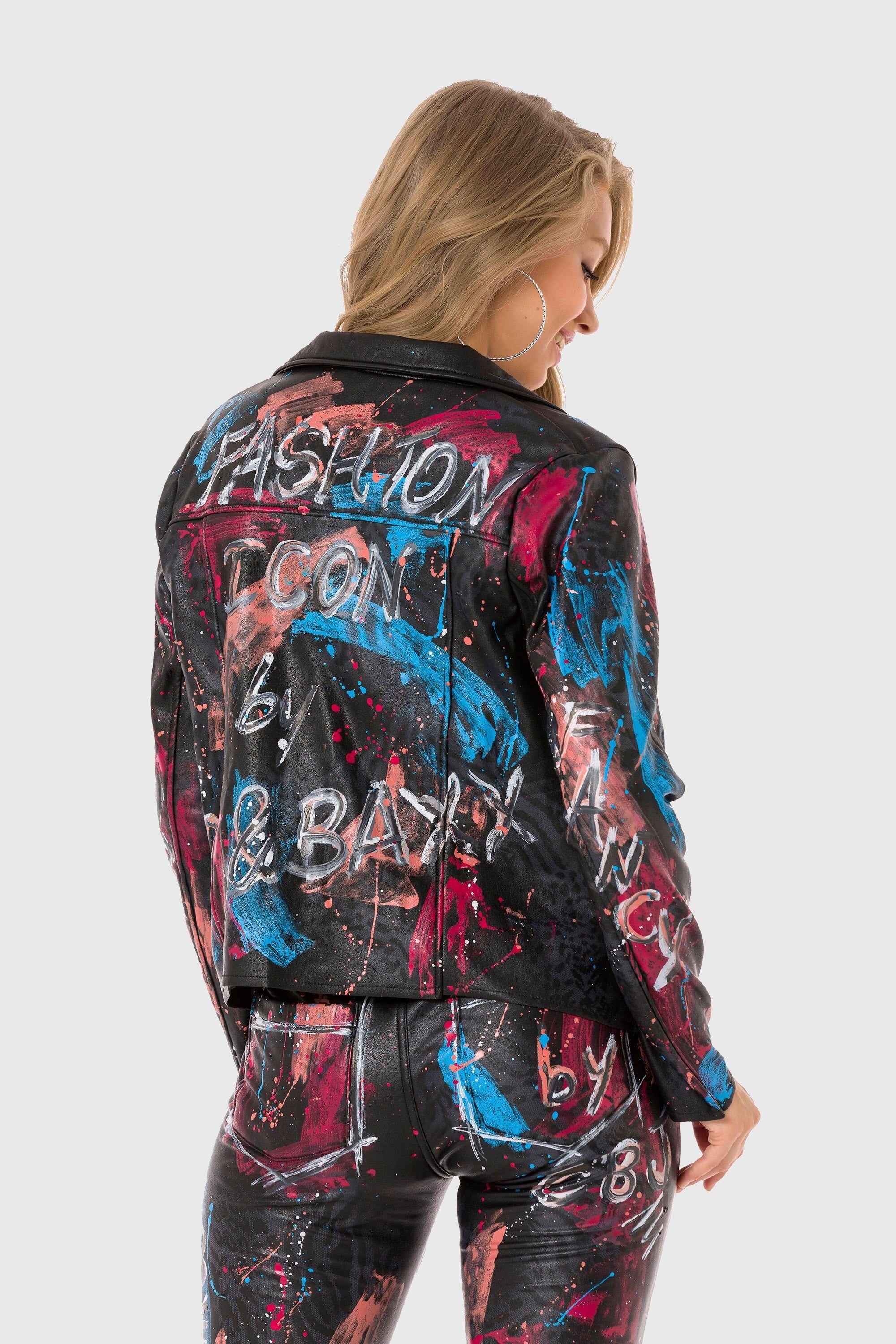 Cipo & Baxx Allwetterjacke »Jacken«, ohne Kapuze, mit trendigem Allover-Motiv