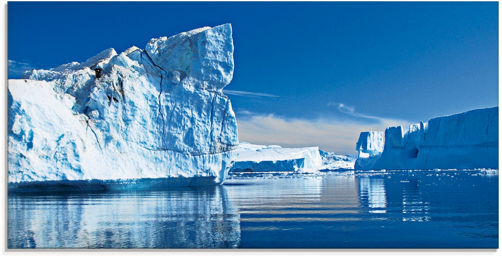 Artland Glasbild "Eisberge - Diskobucht - Grönland", Arktis, (1 St.), in verschiedenen Größen