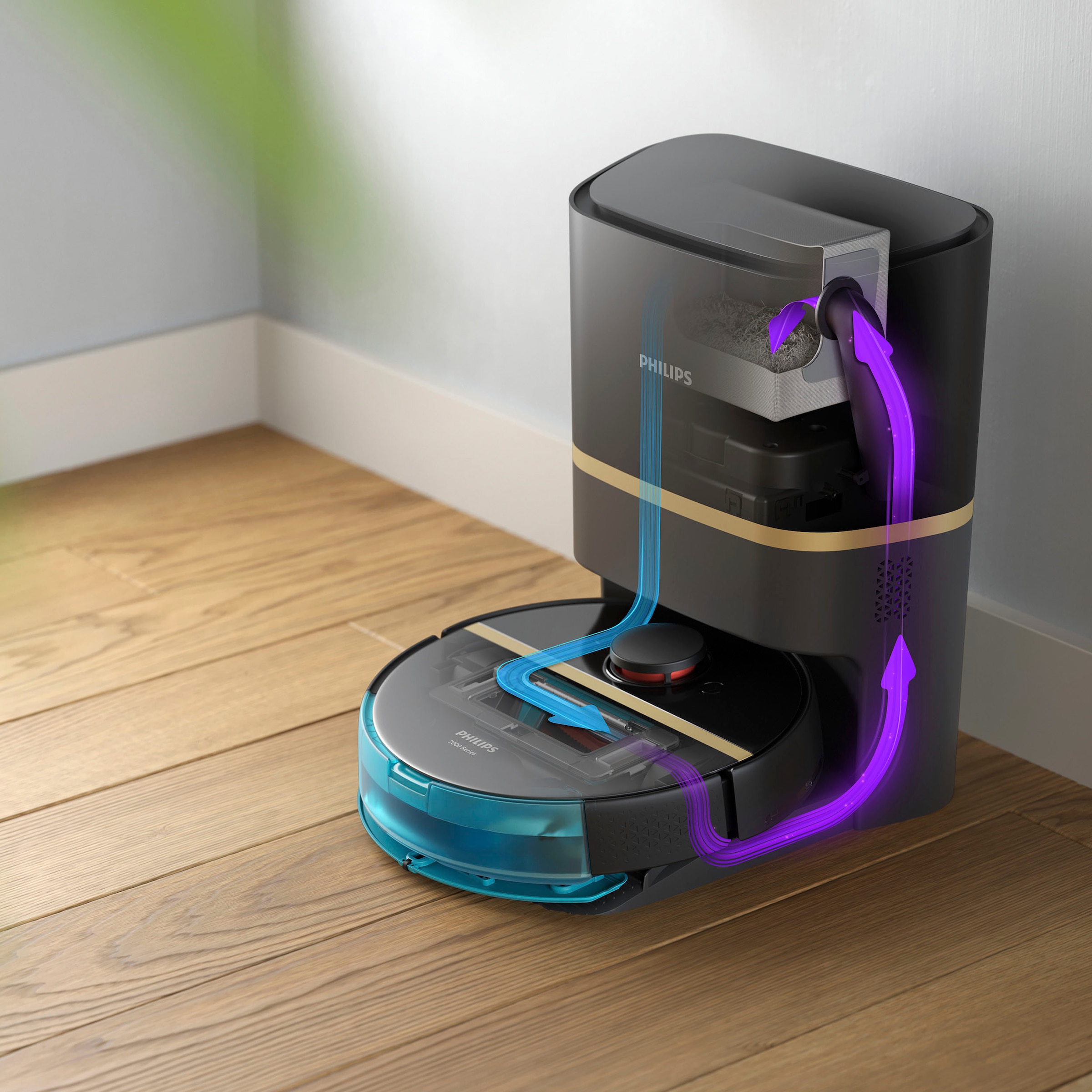 Philips Saugroboter »mit Wischfunktion XU7100/01, Teppichfunktion, 360° Lasernavigation«