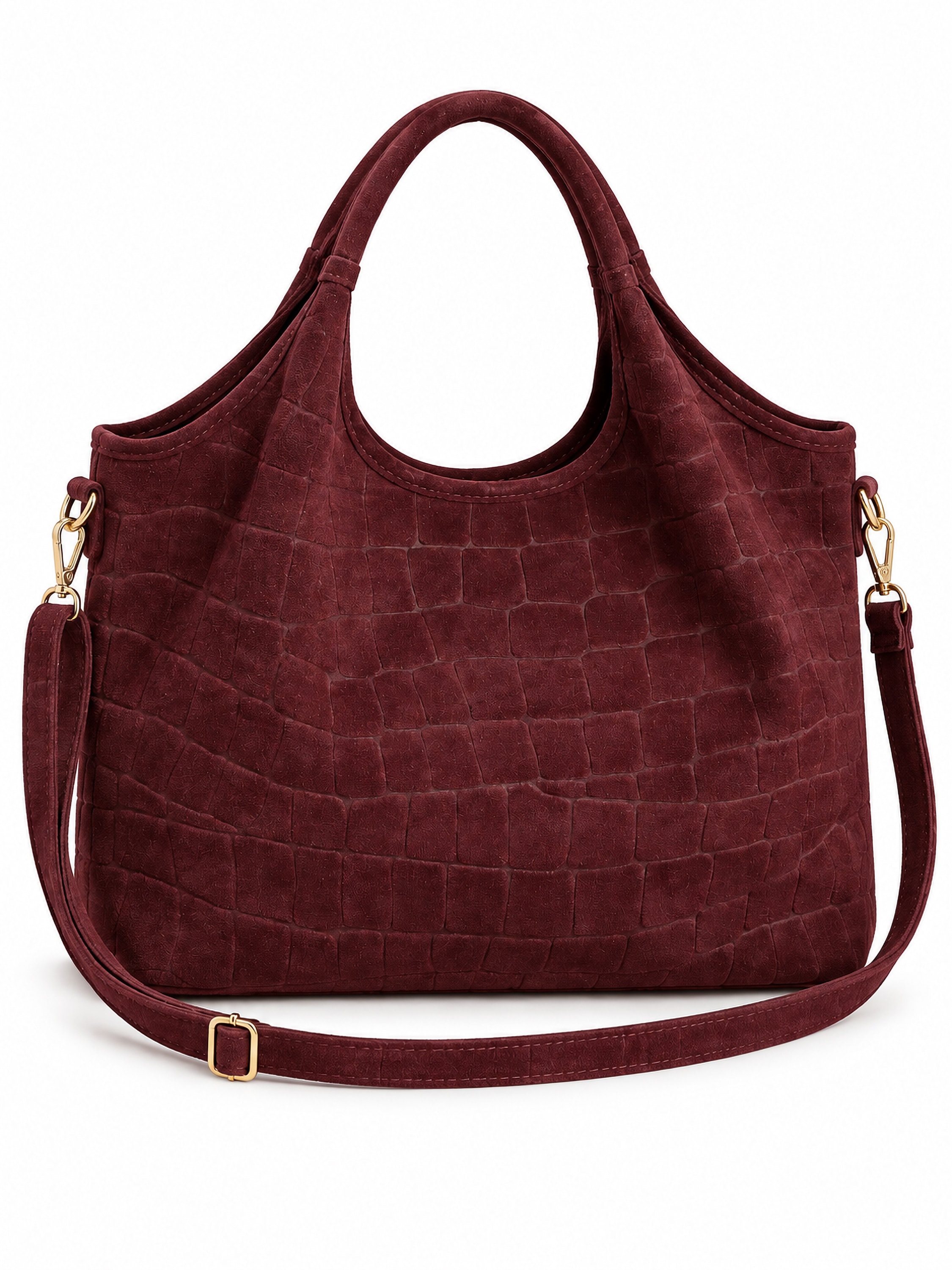 COLLEZIONE ALESSANDRO Henkeltasche »Lucca« aus Kroko-Velour, Made in Italy