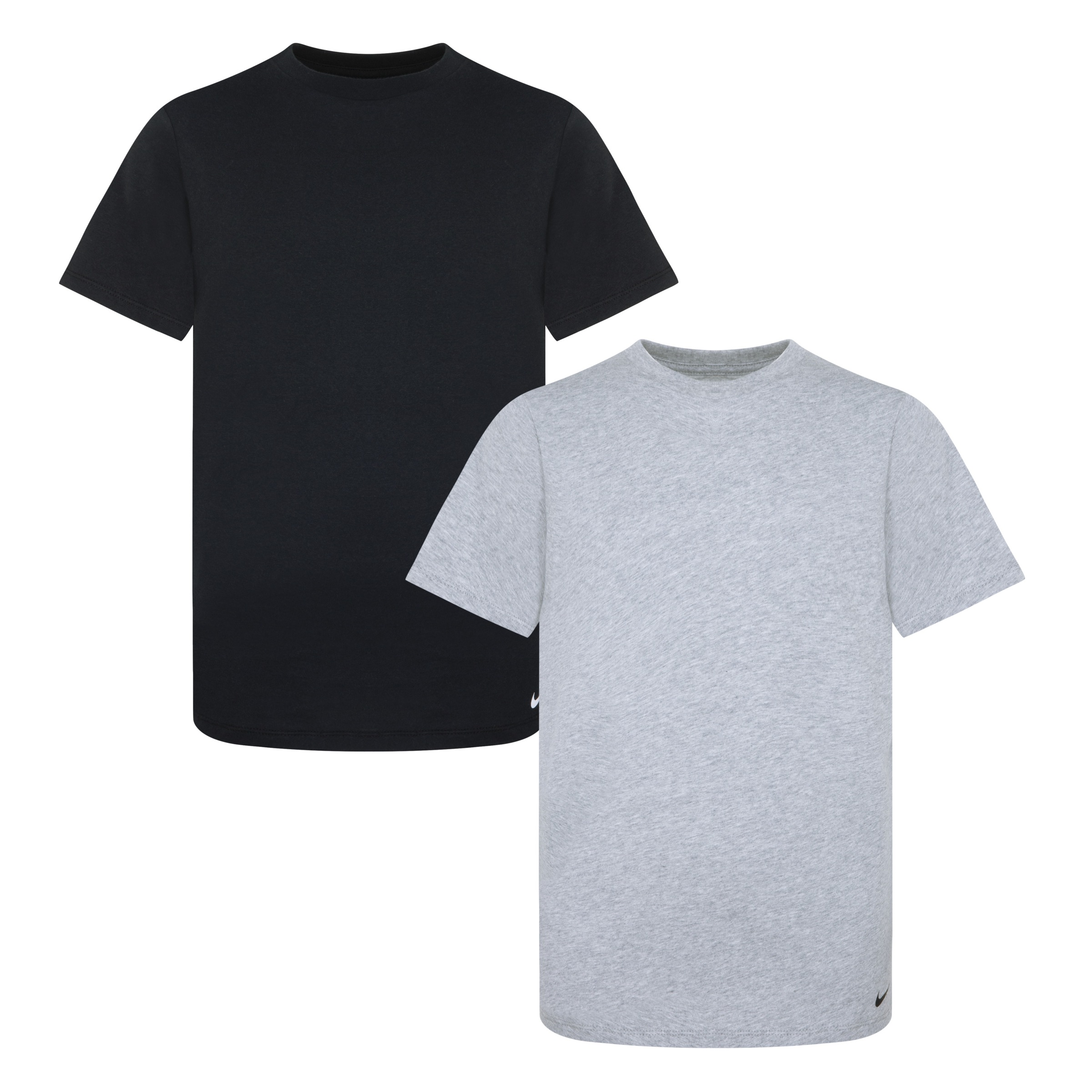 NIKE SPORTSWEAR Mädchen T-Shirt "NHB BOYS 2PK CREW UNDERSHIRT", grau, Gr. 164, bestickt, Jersey, Obermaterial: 60% Baumwolle, 40% Polyester, Shirts,