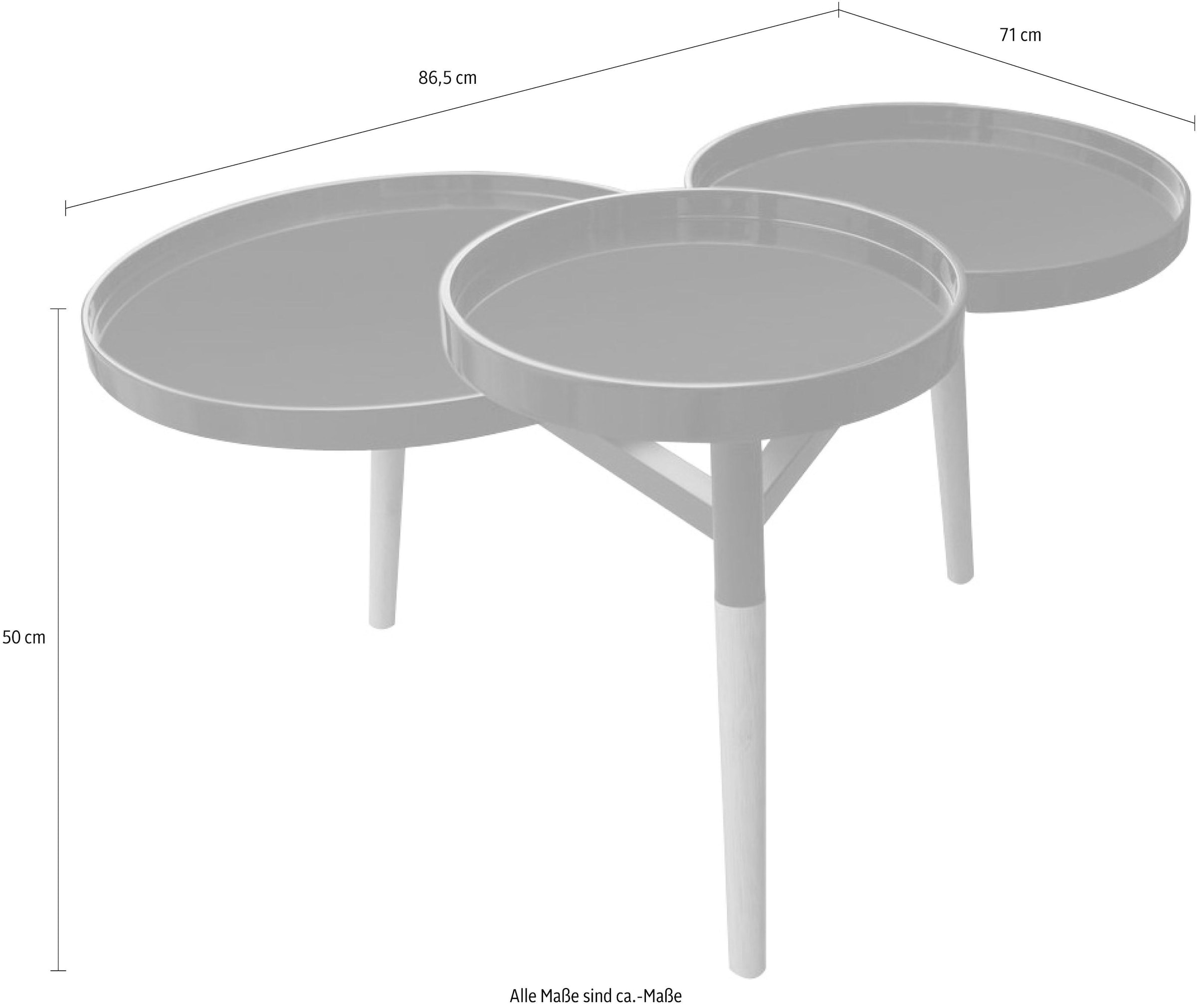 Kayoom Beistelltisch »Butler«, Durchmesser der Abstellflächen: 49,5/39,5/30 cm