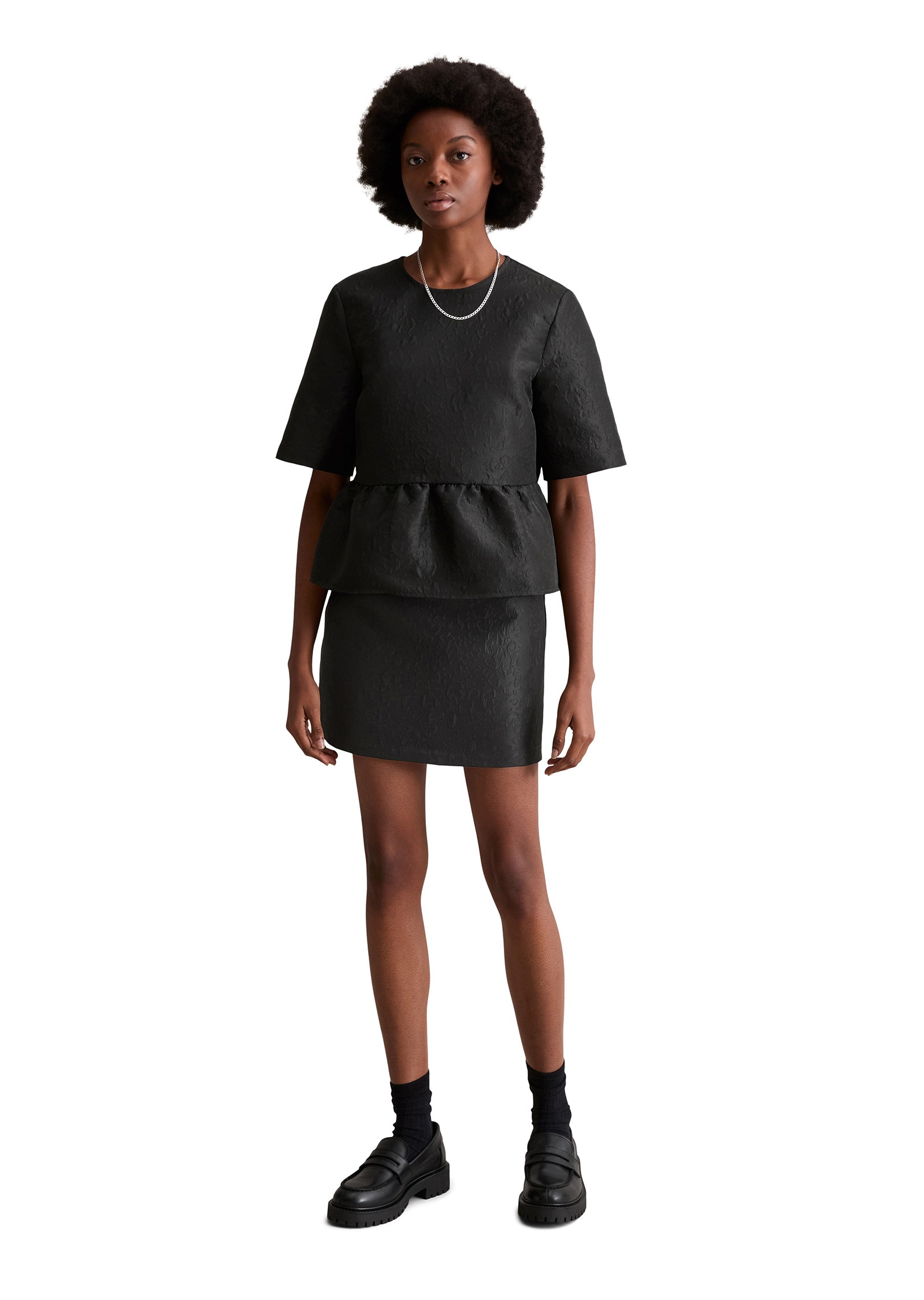 Marc O'Polo DENIM Kurzarmbluse »aus exklusivem Jacquard«