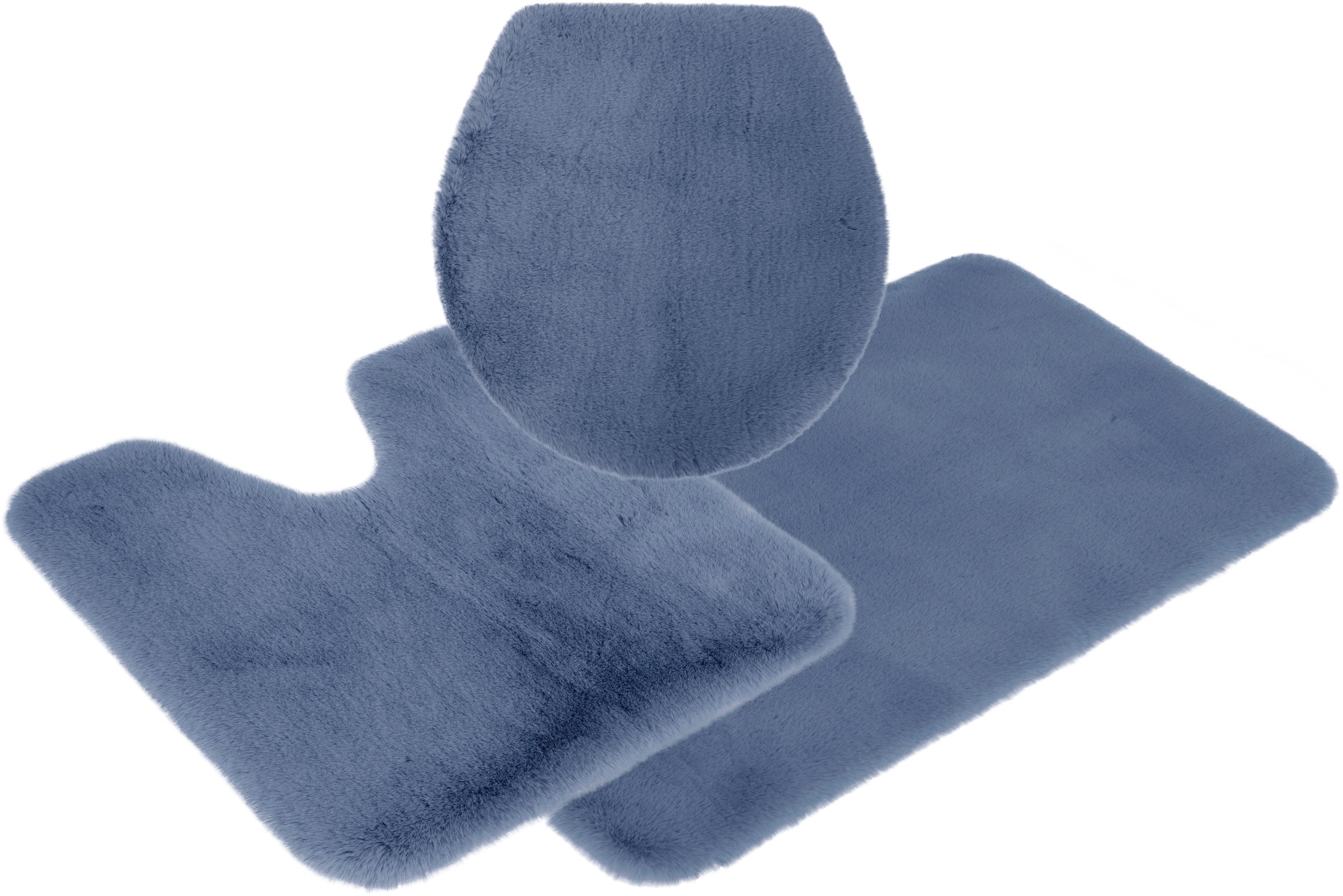 my home Badematte »Rabbit Badematten, Badvorleger, Badezimmer Teppich«, rutschhemmend beschichtet, strapazierfähig-fußbodenheizungsgeeignet-schnell trocknend, Kaninchenfell-Haptik, Badteppich, rechteckig, rund & als 3-tlg. Set