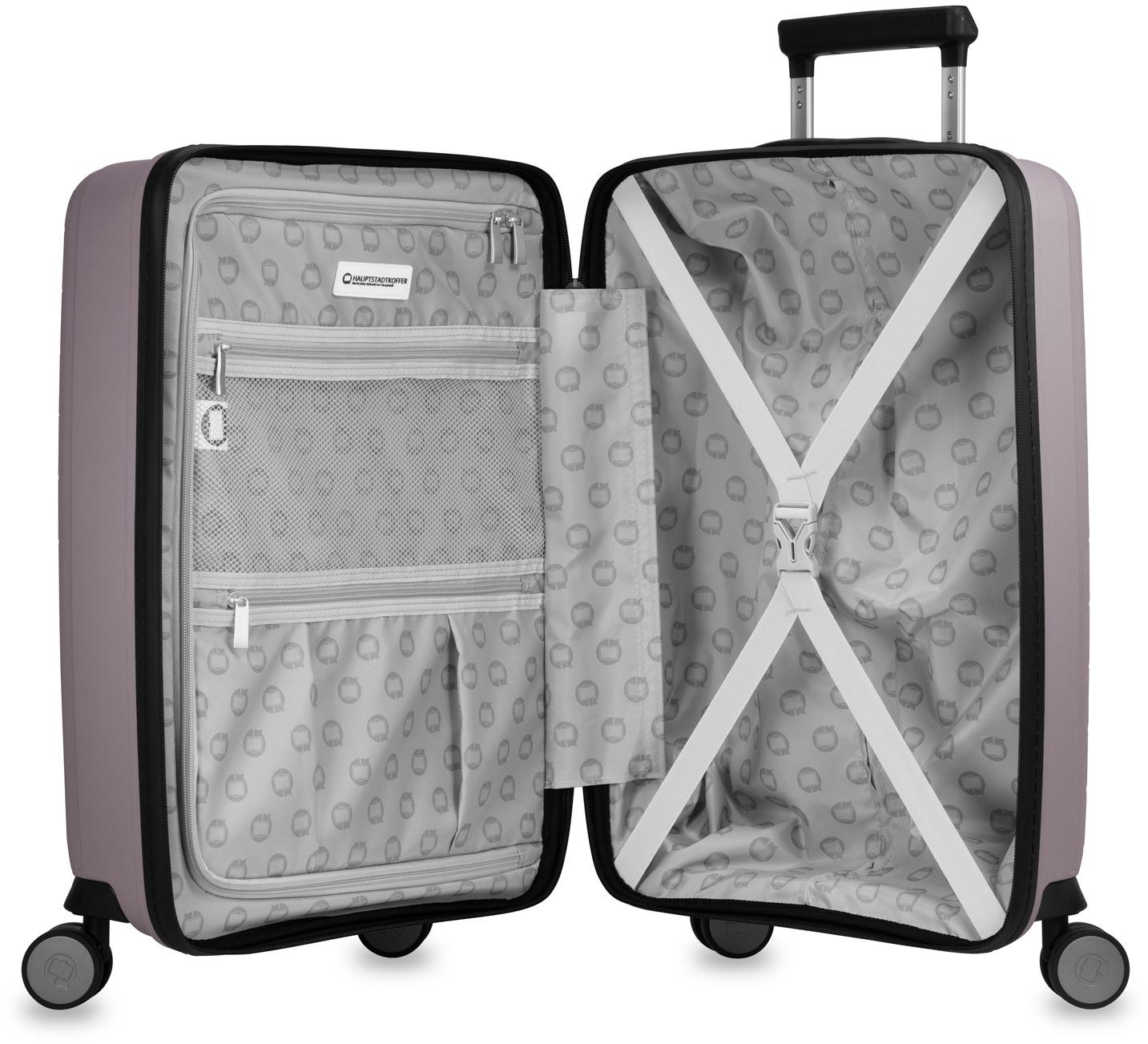 Hauptstadtkoffer Hartschalen-Trolley »TXL, Vintage Silber, 55 cm«, 4 Rollen, Hartschalen-Koffer Handgepäck-Koffer Reisegepäck TSA Schloss