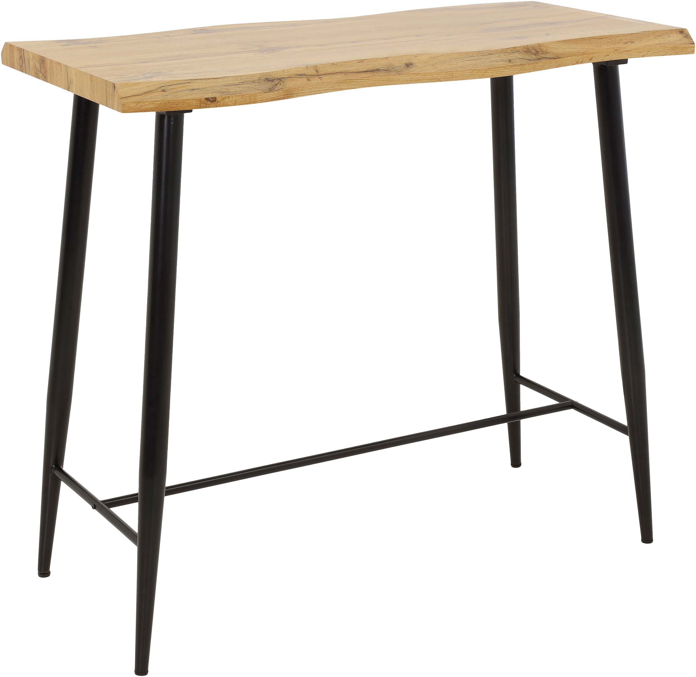 Bartisch »GABI«, Baumkantentisch, 120 cm Breite, Industrial Design, Wildeiche oder Grau