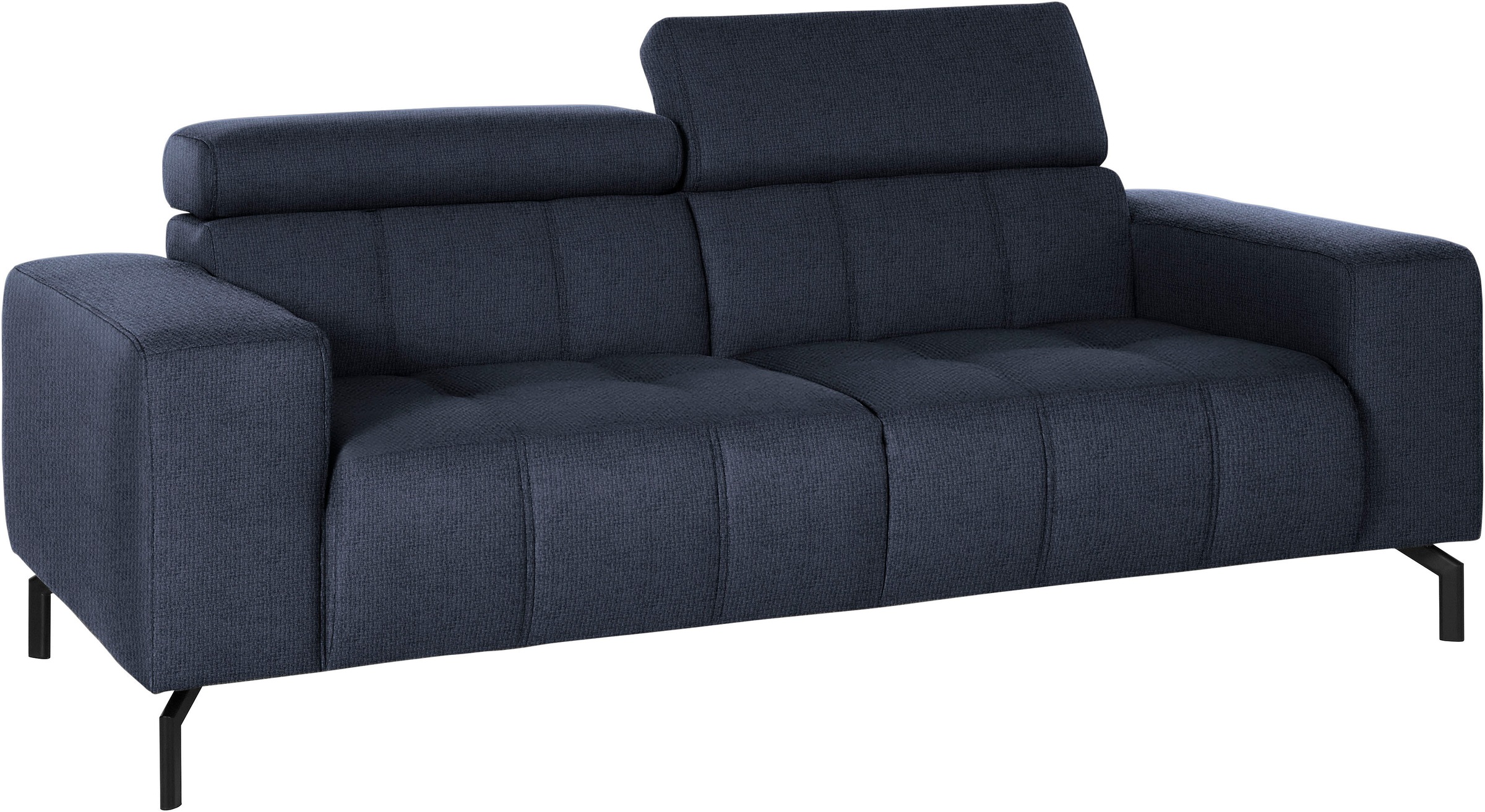 DOMO collection 2-Sitzer »Cunelli zeitlos und elegant, moderne Sitznähte als Designelement,«, wahlweise mit 6-fach verstellbaren Kopfteilen, fester Sitzkomfort