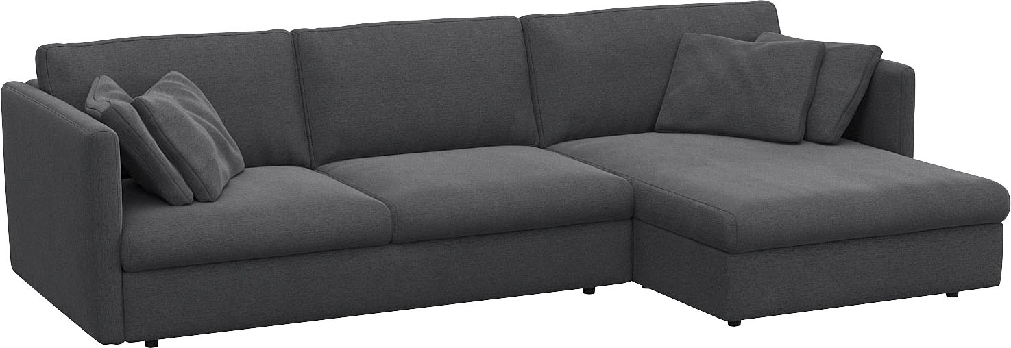 FLEXLUX Ecksofa »Lovane«, Weich & anschmiegsam, große Sitztiefe auf Kaltschaum, Dekokissen inkl.